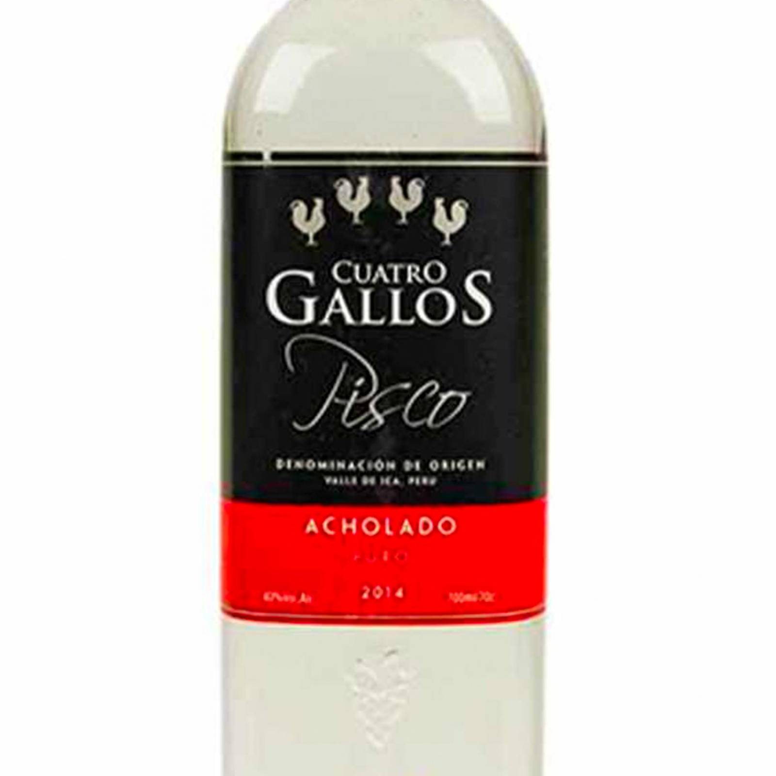 Pack de 4 Pisco Cuatro Gallos Acholado 750 ml 
