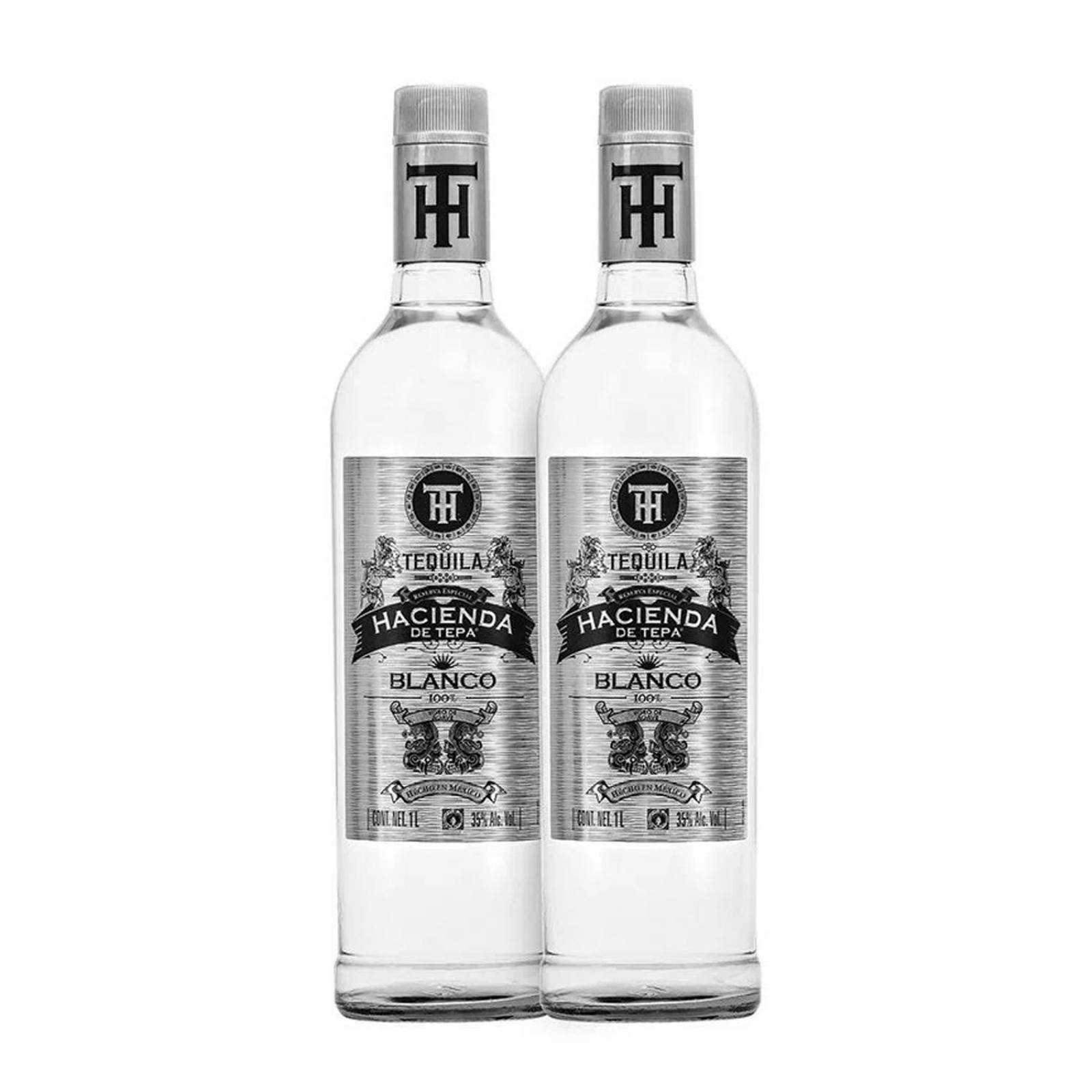 Pack de 4 Tequila Hacienda De Tepa Blanco 2 Botellas 1 L 