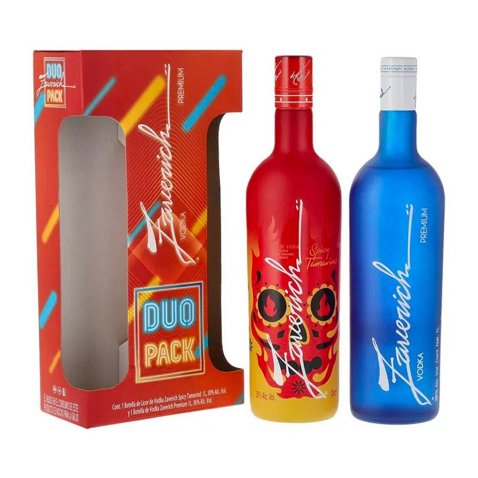 Pack de 2 Licor de Vodka Zaverich Spicy Tamarind + Premium 1 L