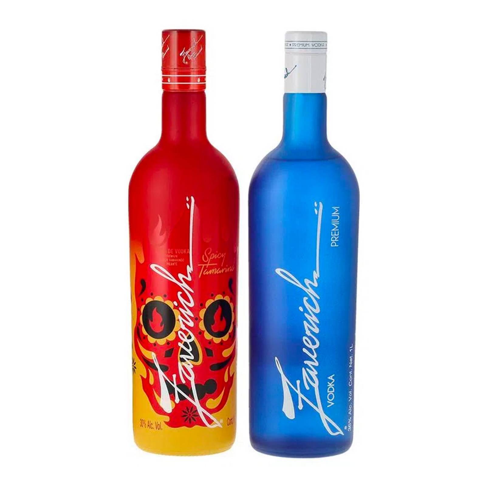 Pack de 2 Licor de Vodka Zaverich Spicy Tamarind + Premium 1 L