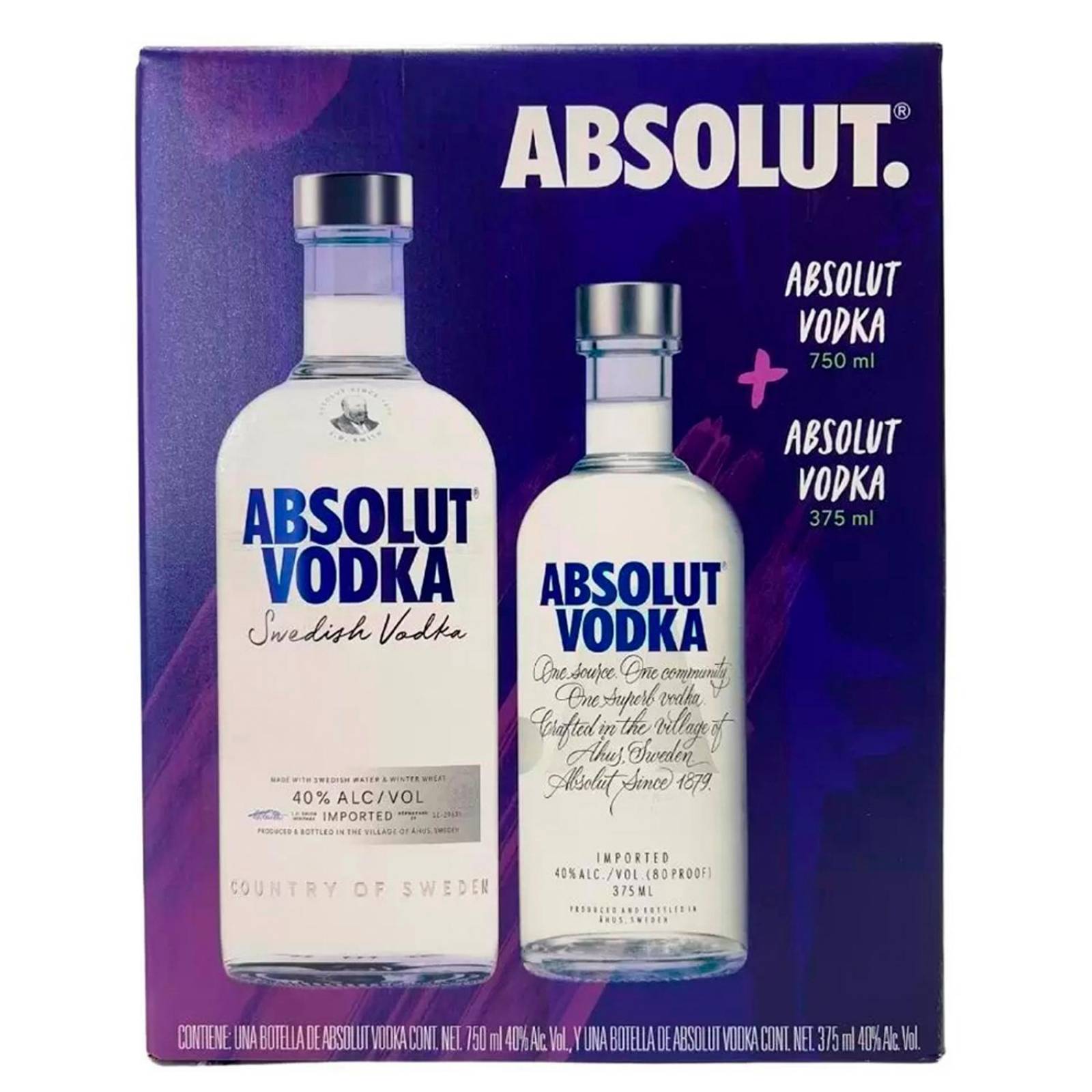 Vodka Absolut Blue 750 ml + 375 ml 