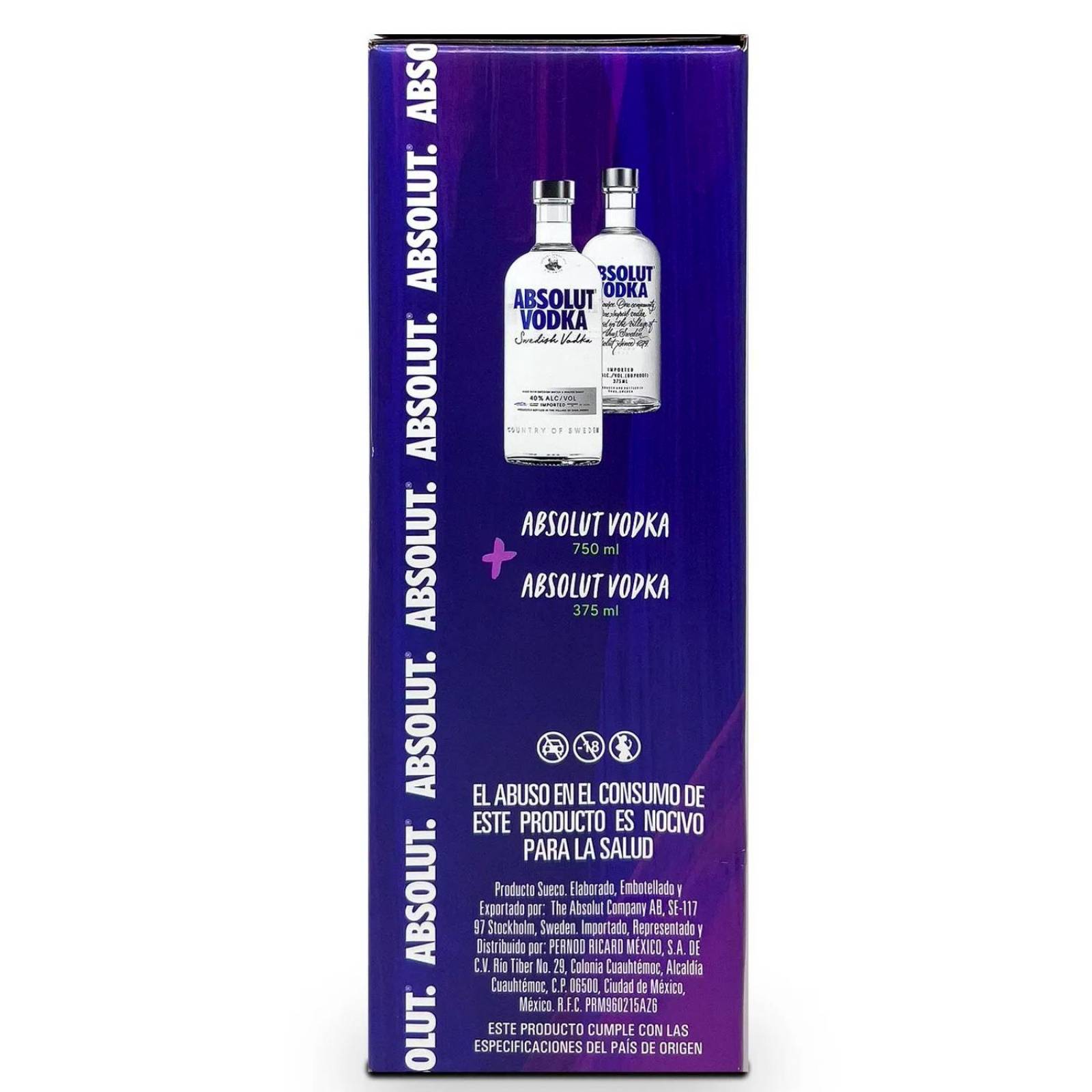 Vodka Absolut Blue 750 ml + 375 ml 