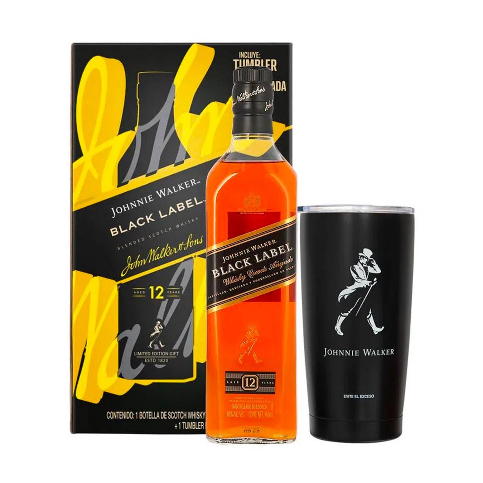Whisky Johnnie Walker Black Label 750 ml + Tumbler 