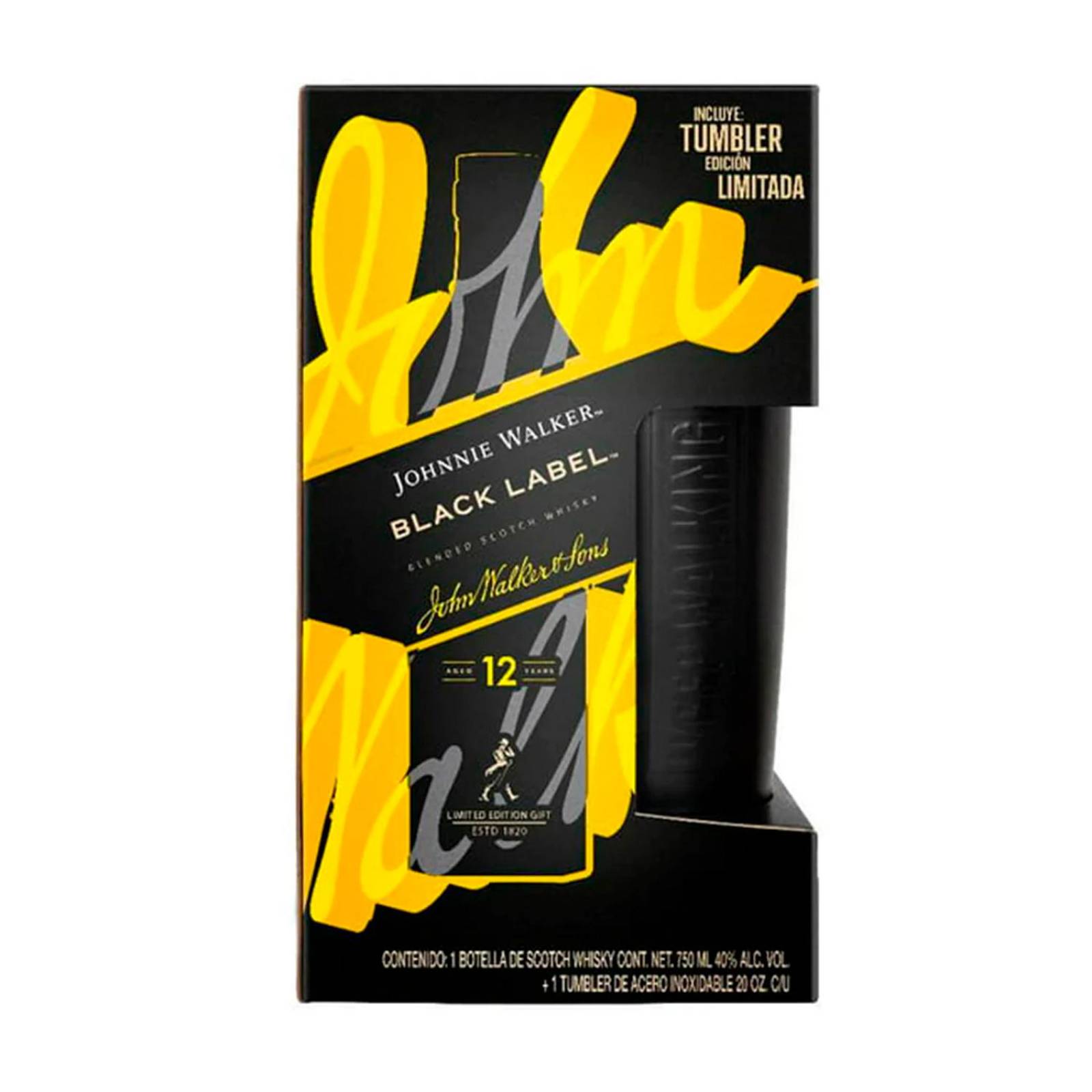 Whisky Johnnie Walker Black Label 750 ml + Tumbler 