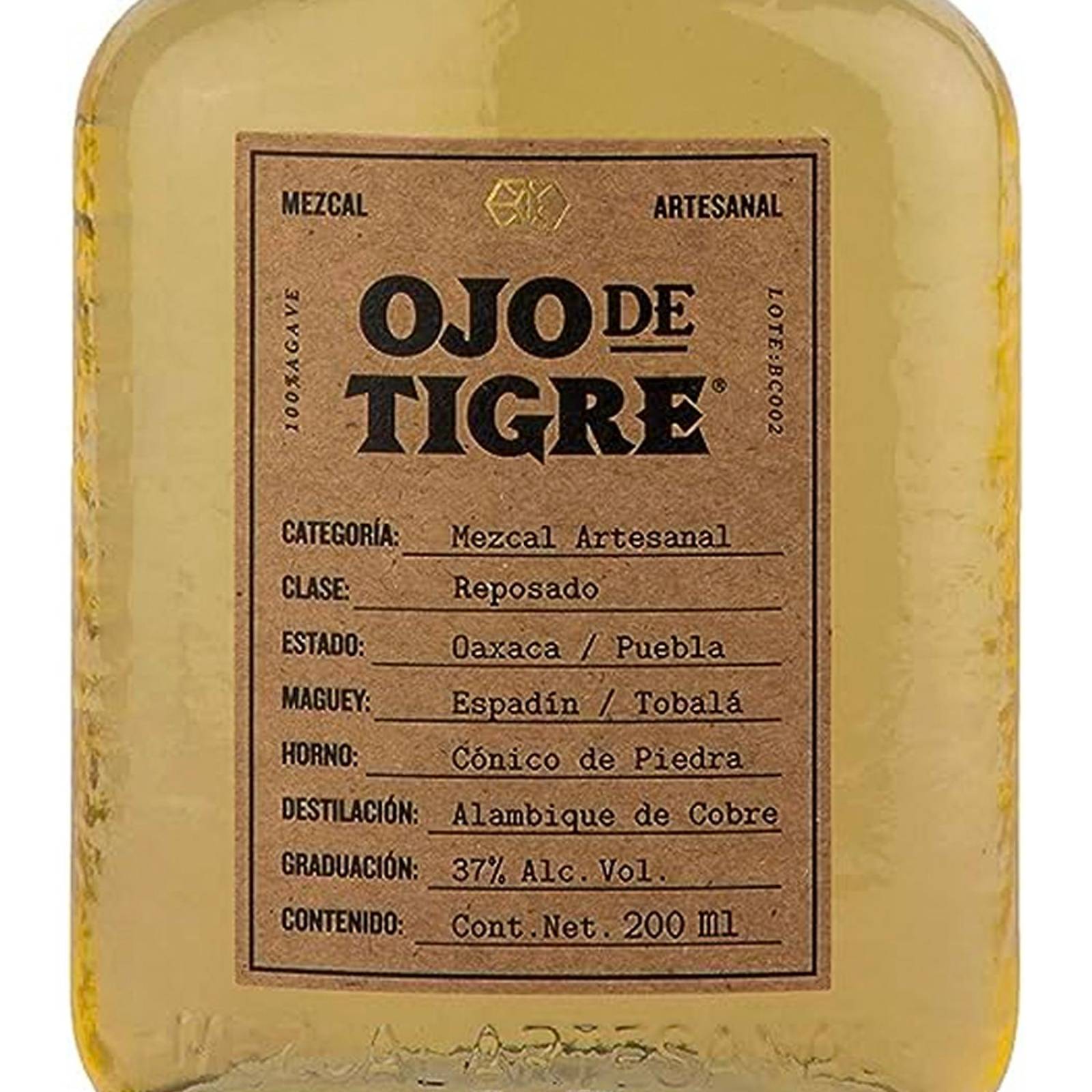 Mezcal Ojo De Tigre Reposado 200 ml 