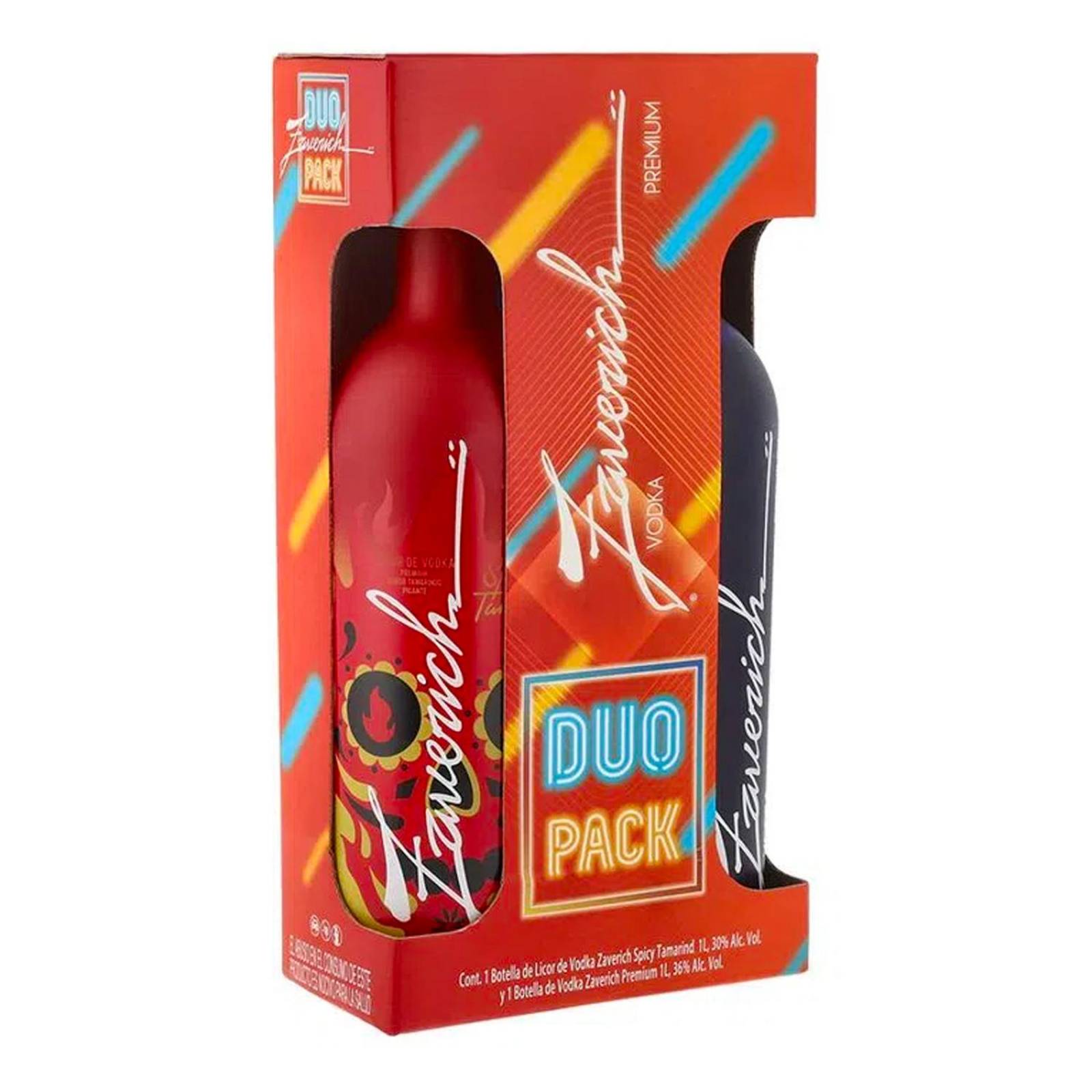 Pack de 4 Licor de Vodka Zaverich Spicy Tamarind + Premium 1 L 