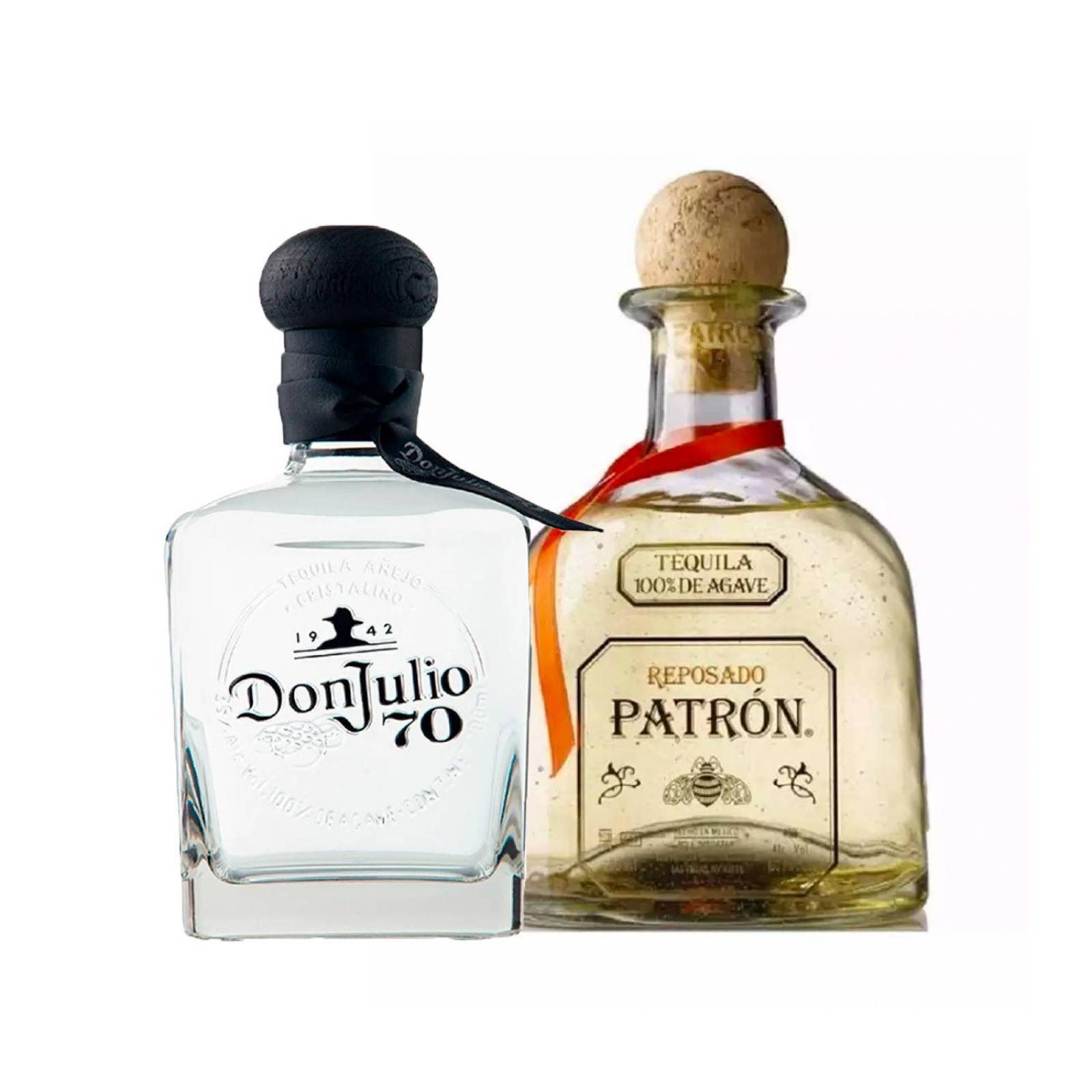 Tequila Don Julio 70 Cristalino Añejo 700 mL + Tequila Patrón Reposado 750 ml