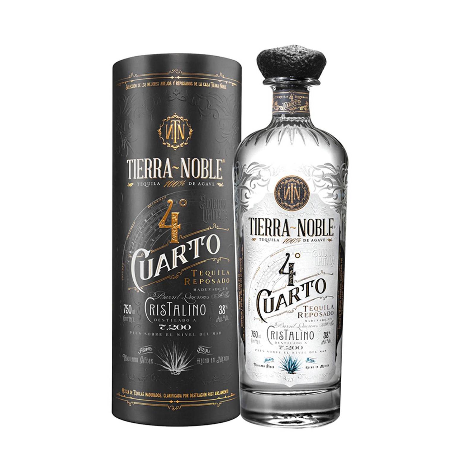 Tequila Tierra Noble 4 Cuarto Reposado Cristalino 750 ml 