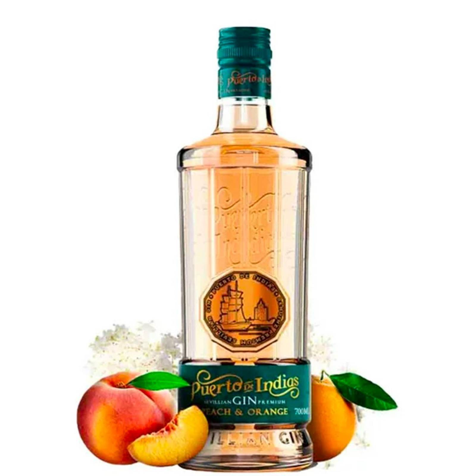 Paquete de 3 Ginebra Puerto de Indias Peach & Orange 750 ml 