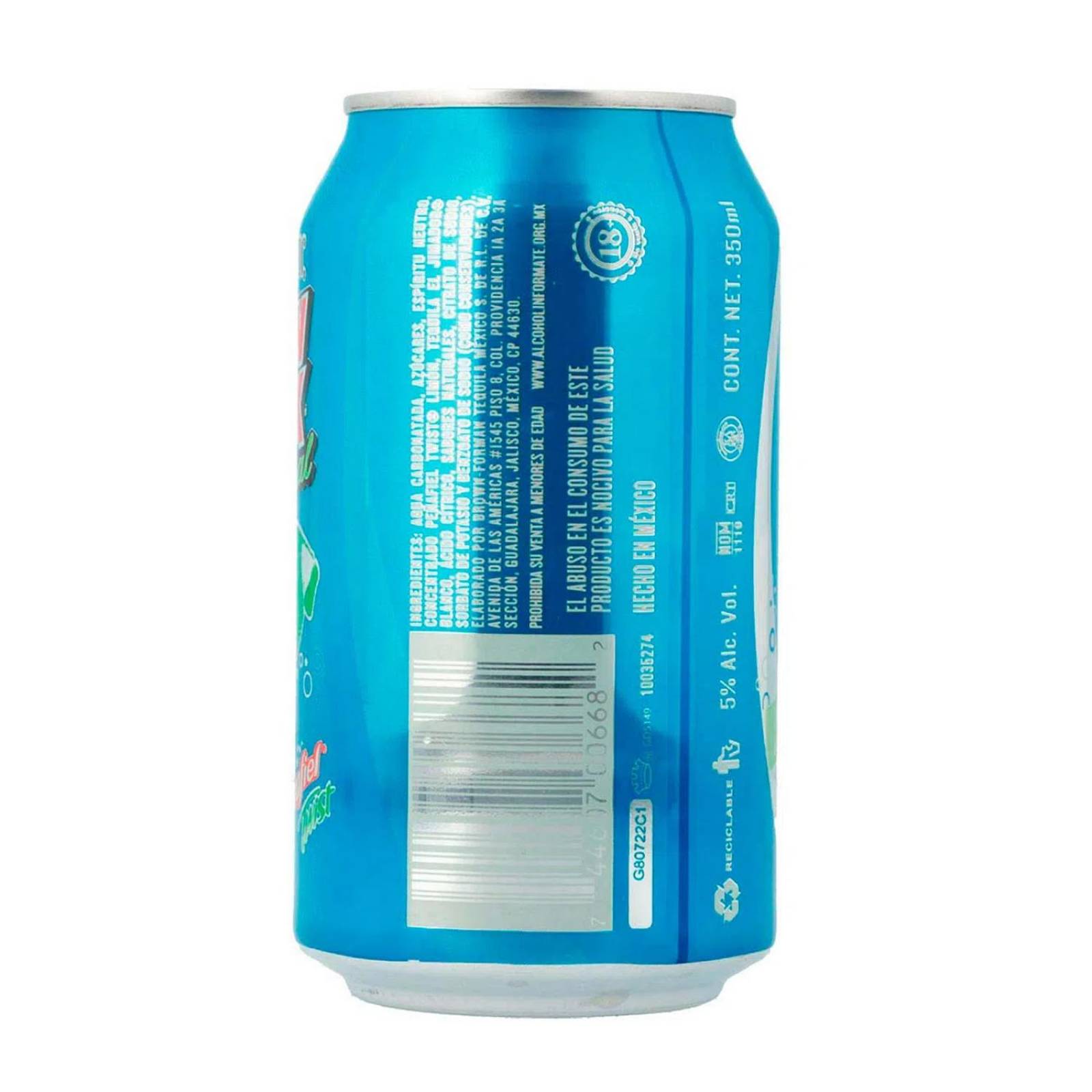 Bebida Preparada New Mix Jimador Mineral Limón Lata 350 ml 