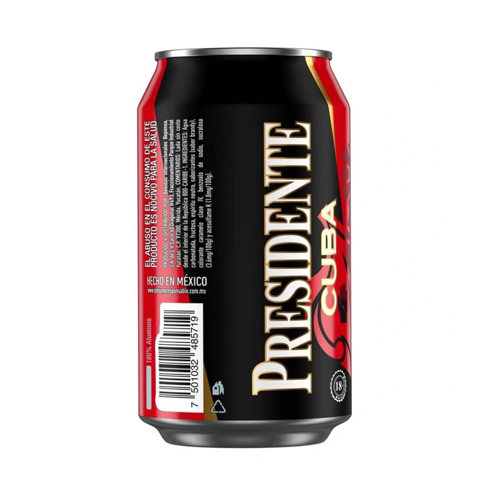 Bebida Preparada Presidente de Cuba Lata 355 ml 