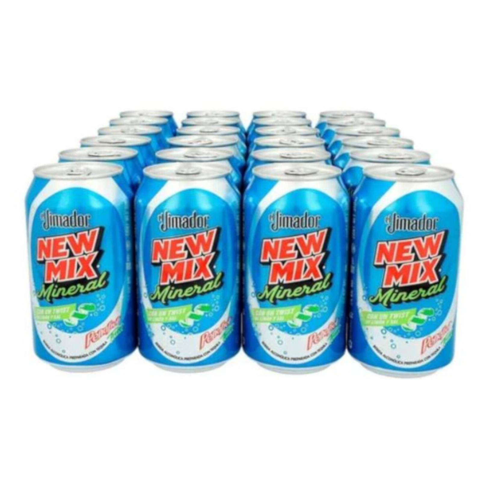 Pack de 24 Bebida Preparada New Mix Jimador Mineral Limón Lata 350 ml 