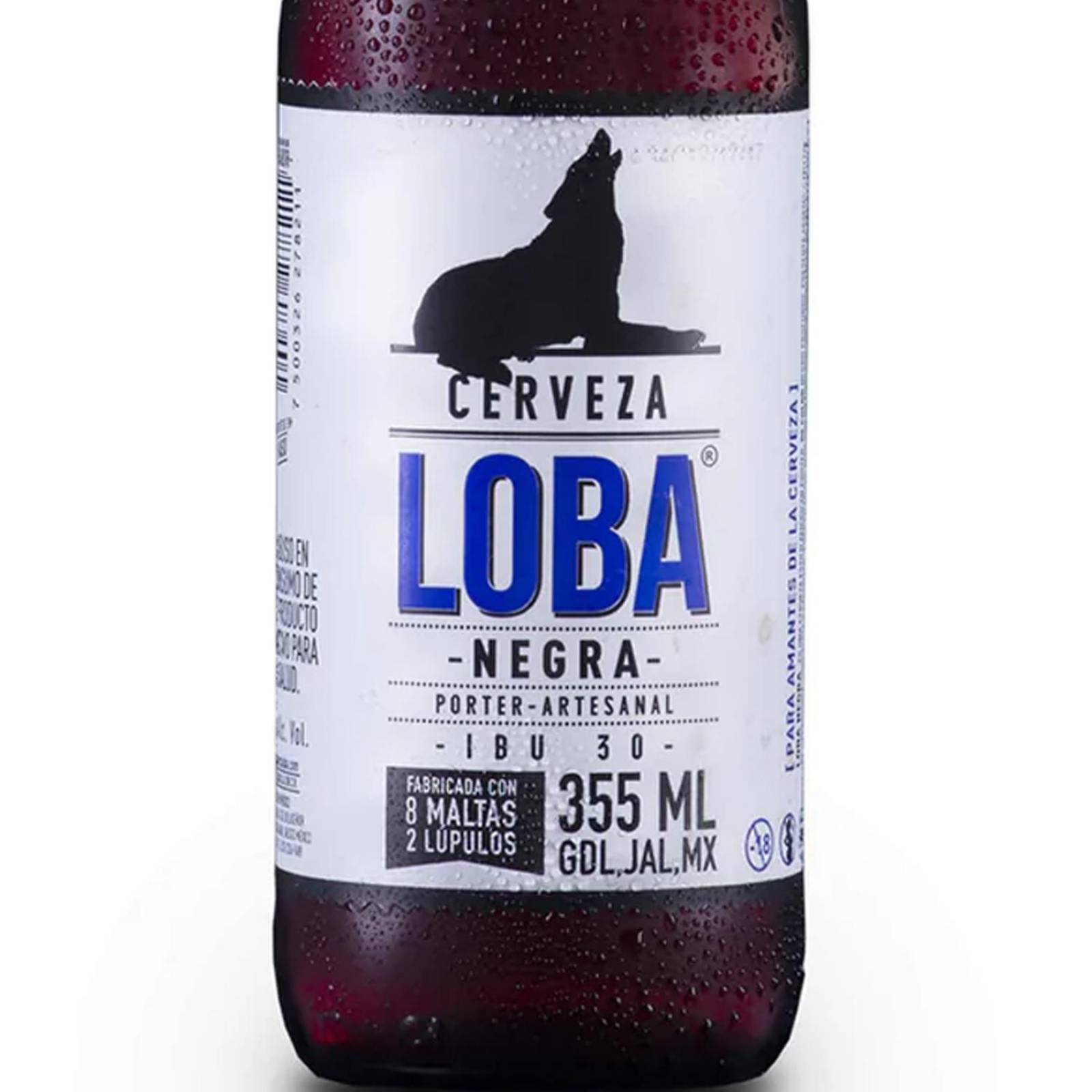 Pack de 24 Cerveza Loba Negra Botella 355 ml 