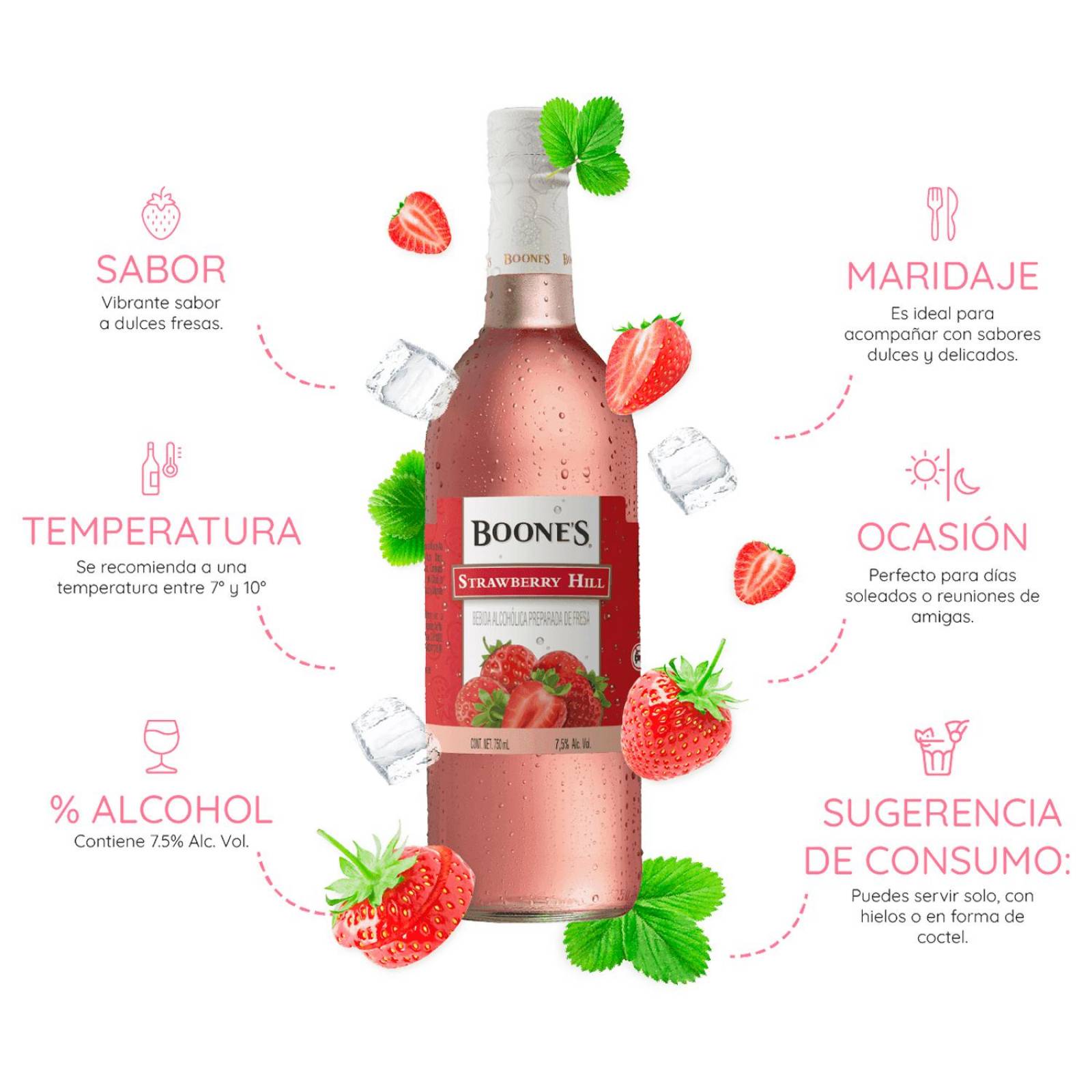 Licor Boones Strawberry Hill Fresa 750 ml 