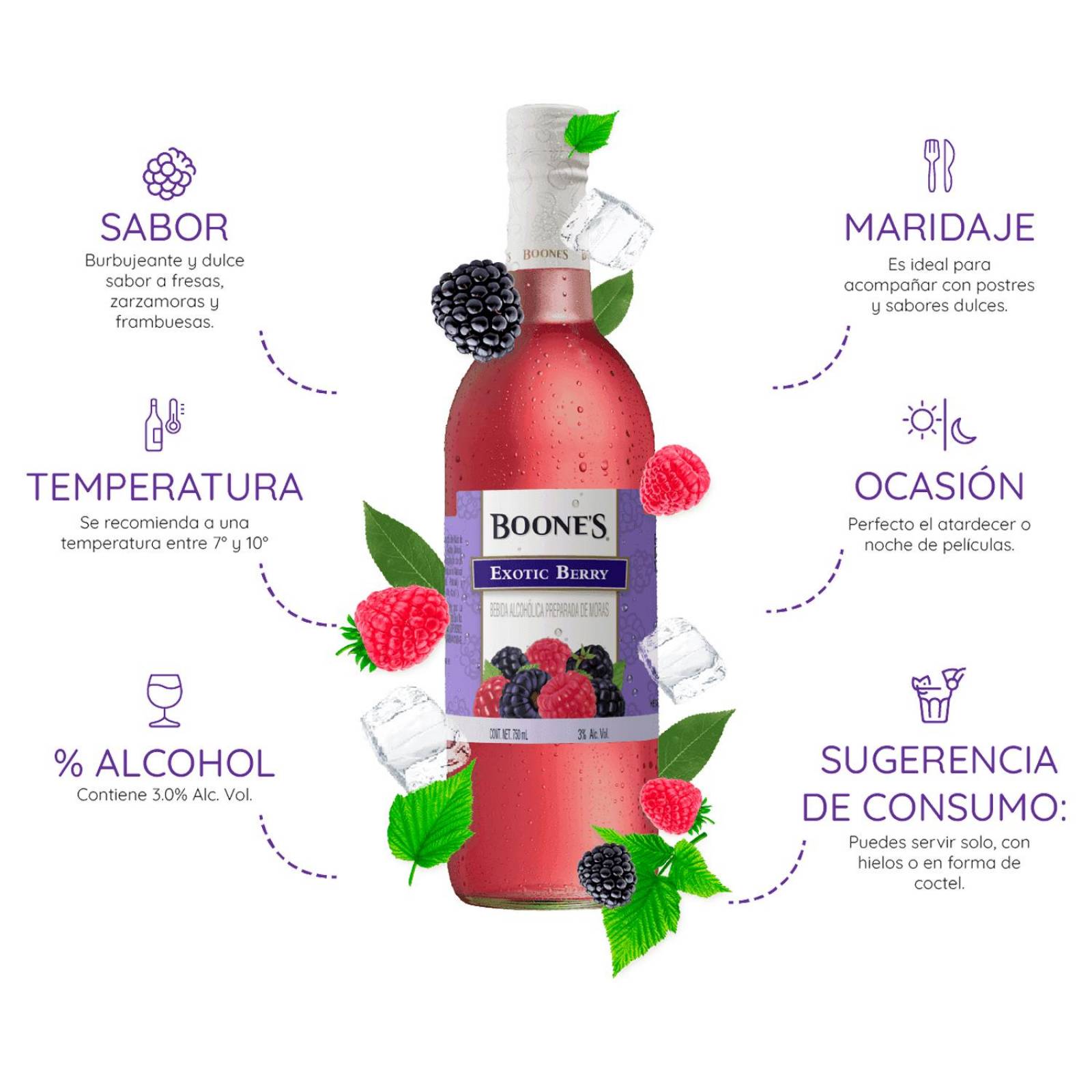 Licor Boones Exotic Berry 750 ml 