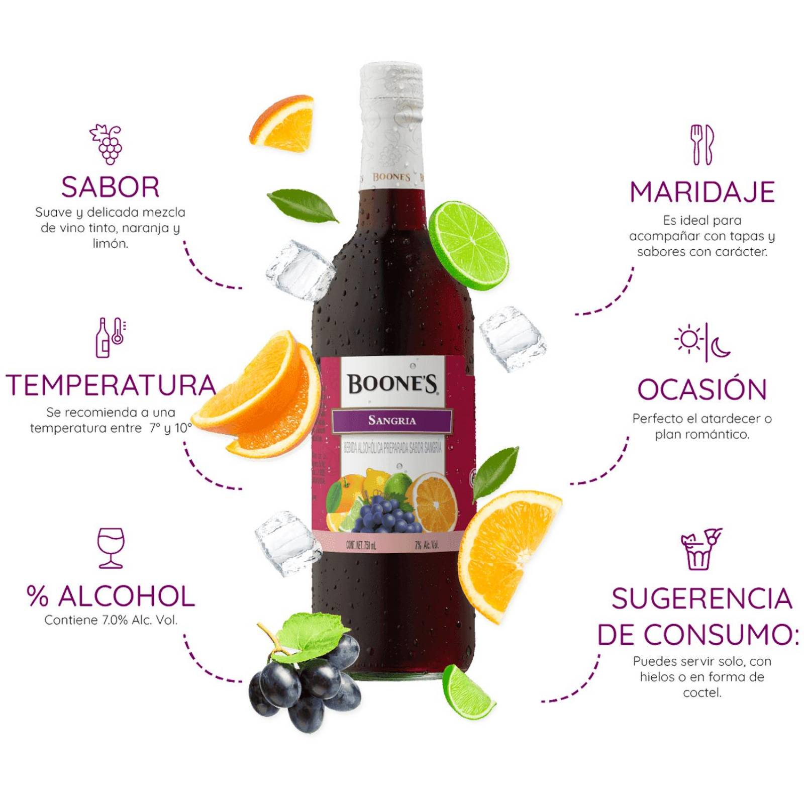 Licor Boones Sangria 750 ml