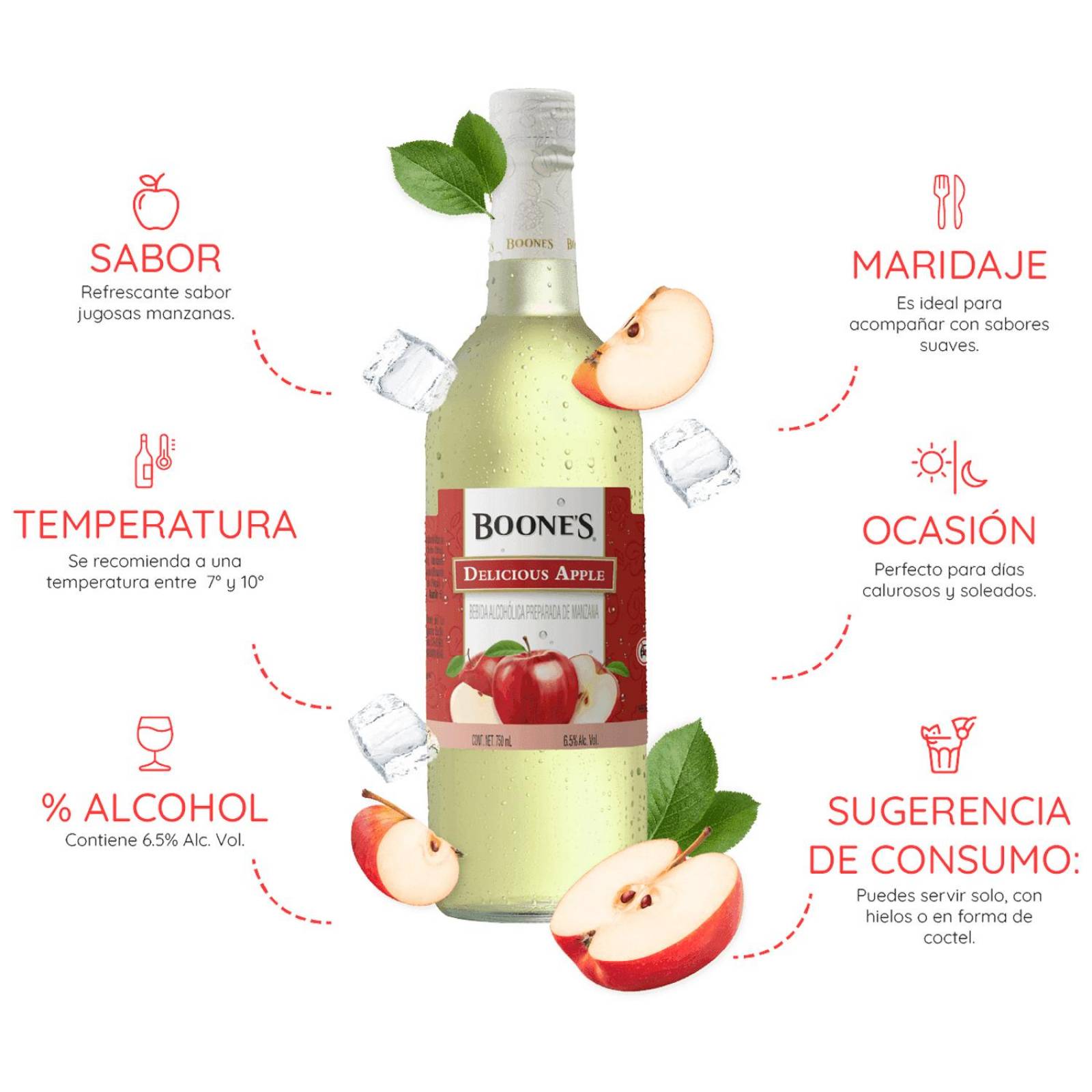 Licor Boones Delicious Apple 750 ml 