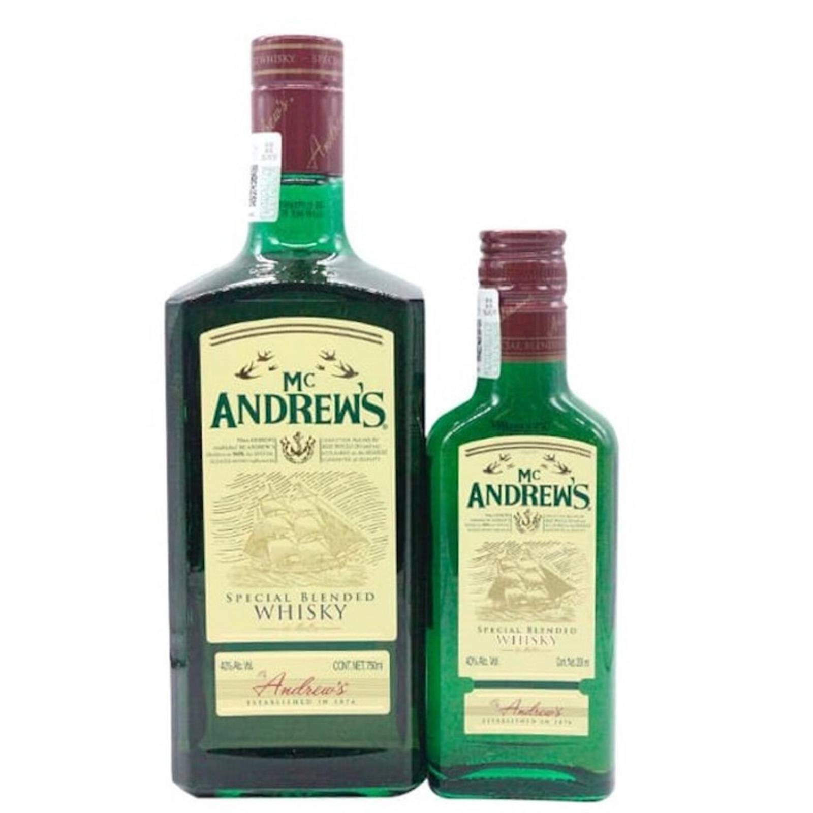 Whisky Mc Andrews 750 ml + Botella de 200 ml