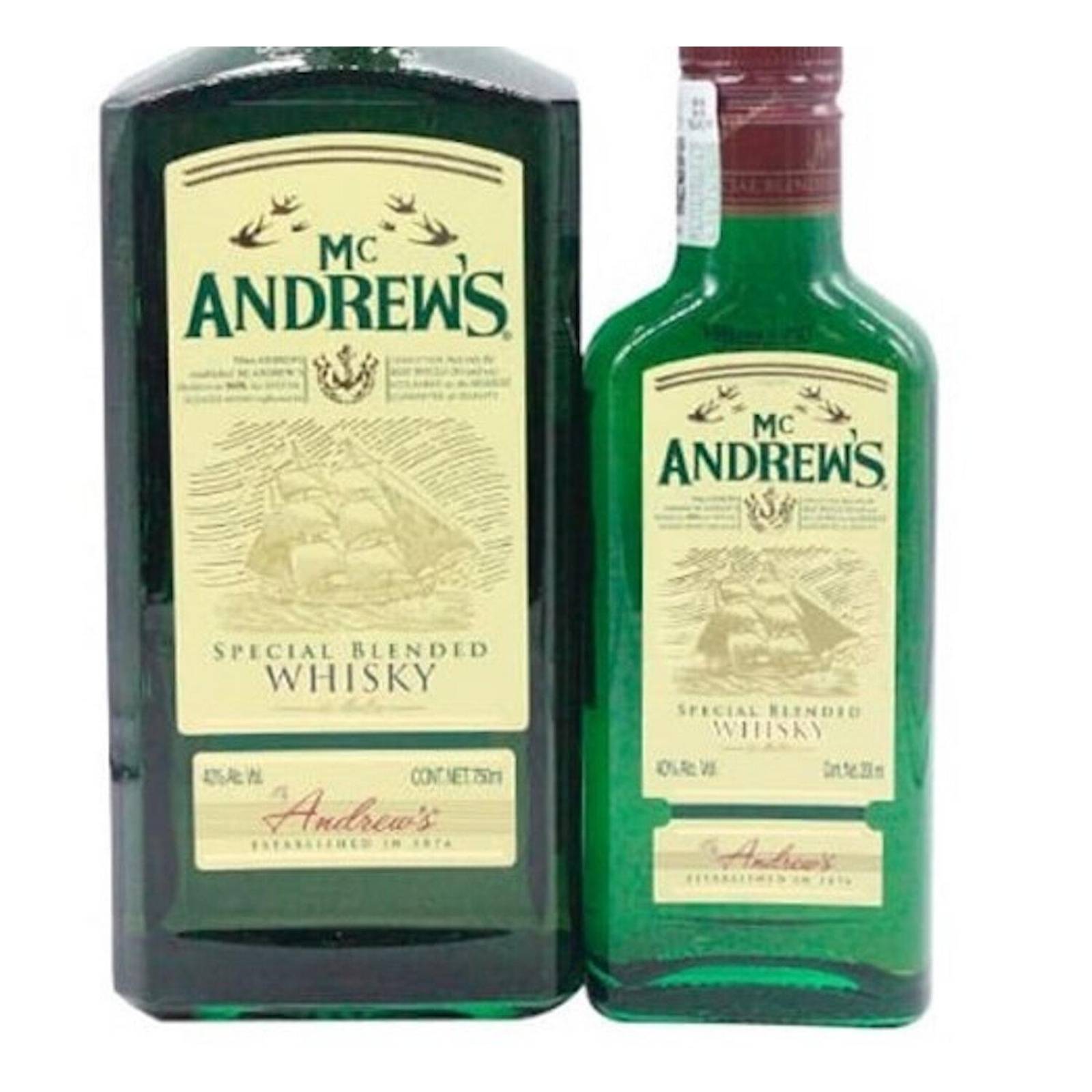 Whisky Mc Andrews 750 ml + Botella de 200 ml