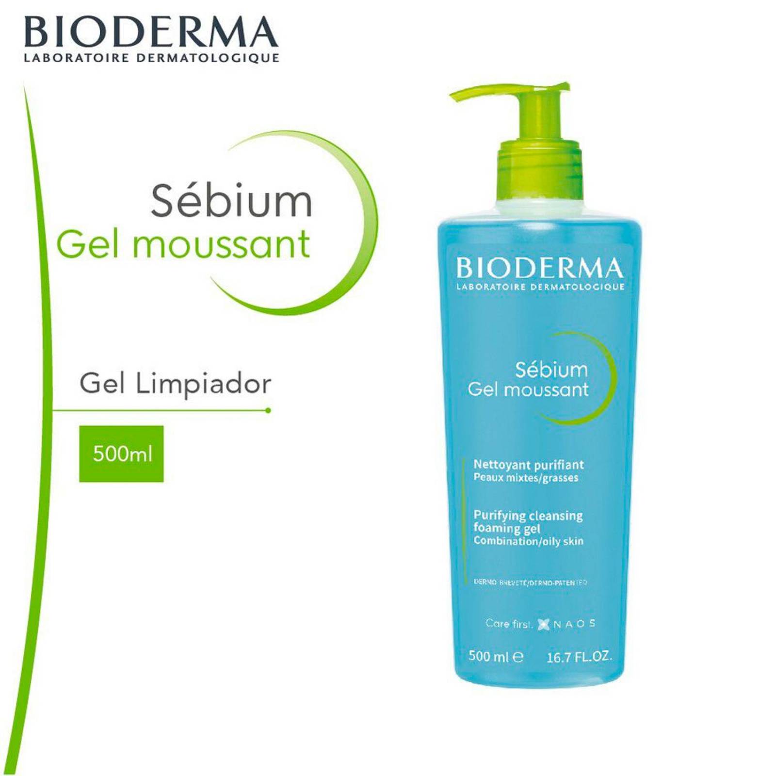 Gel Limpiador Bioderma Sébium Moussant 500 ml 