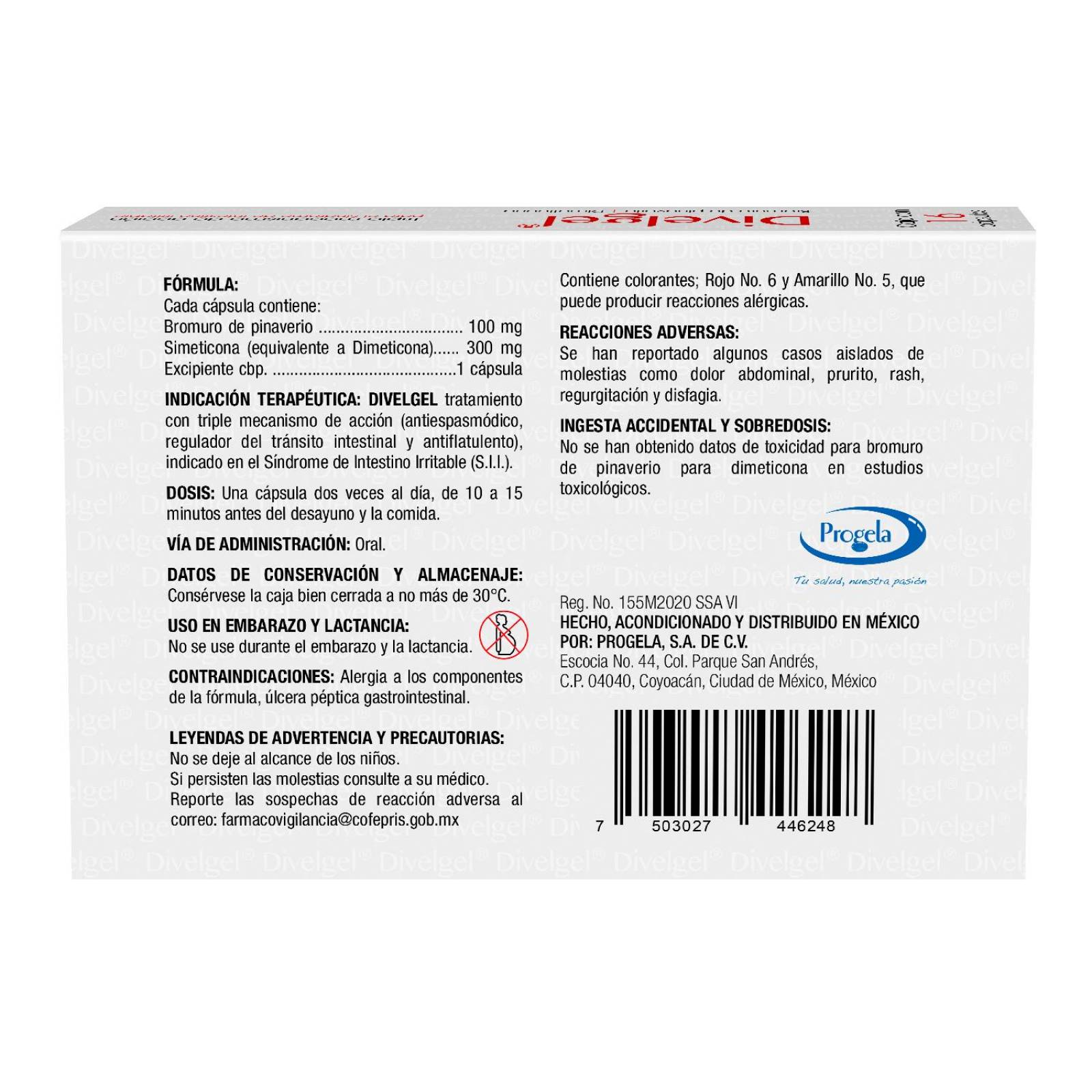 Cápsulas Divelgel 100 mg/300 mg 32 Cápsulas 