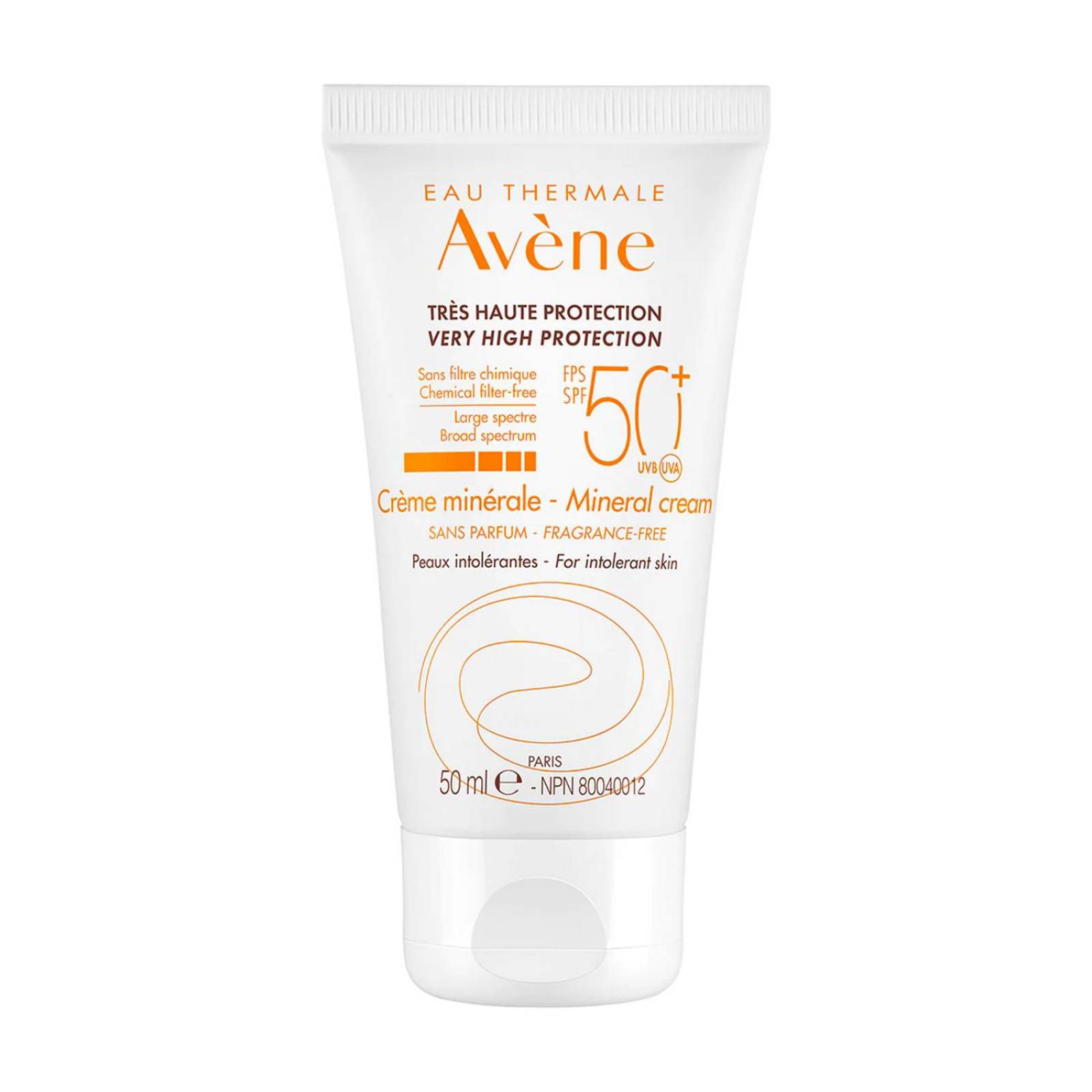 Bloqueador Solar Avène FPS50+ Mineral 50 ml 