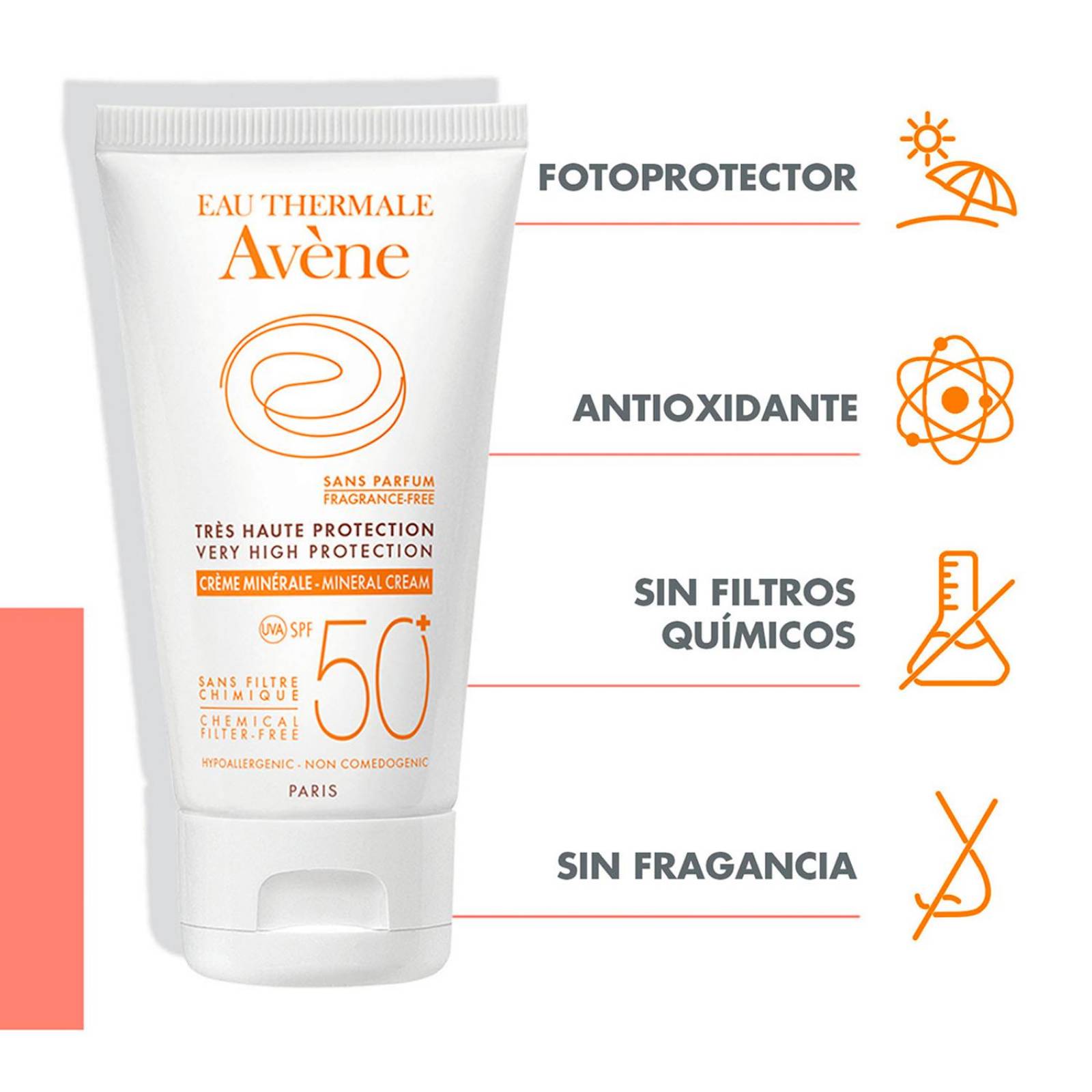 Bloqueador Solar Avène FPS50+ Mineral 50 ml 