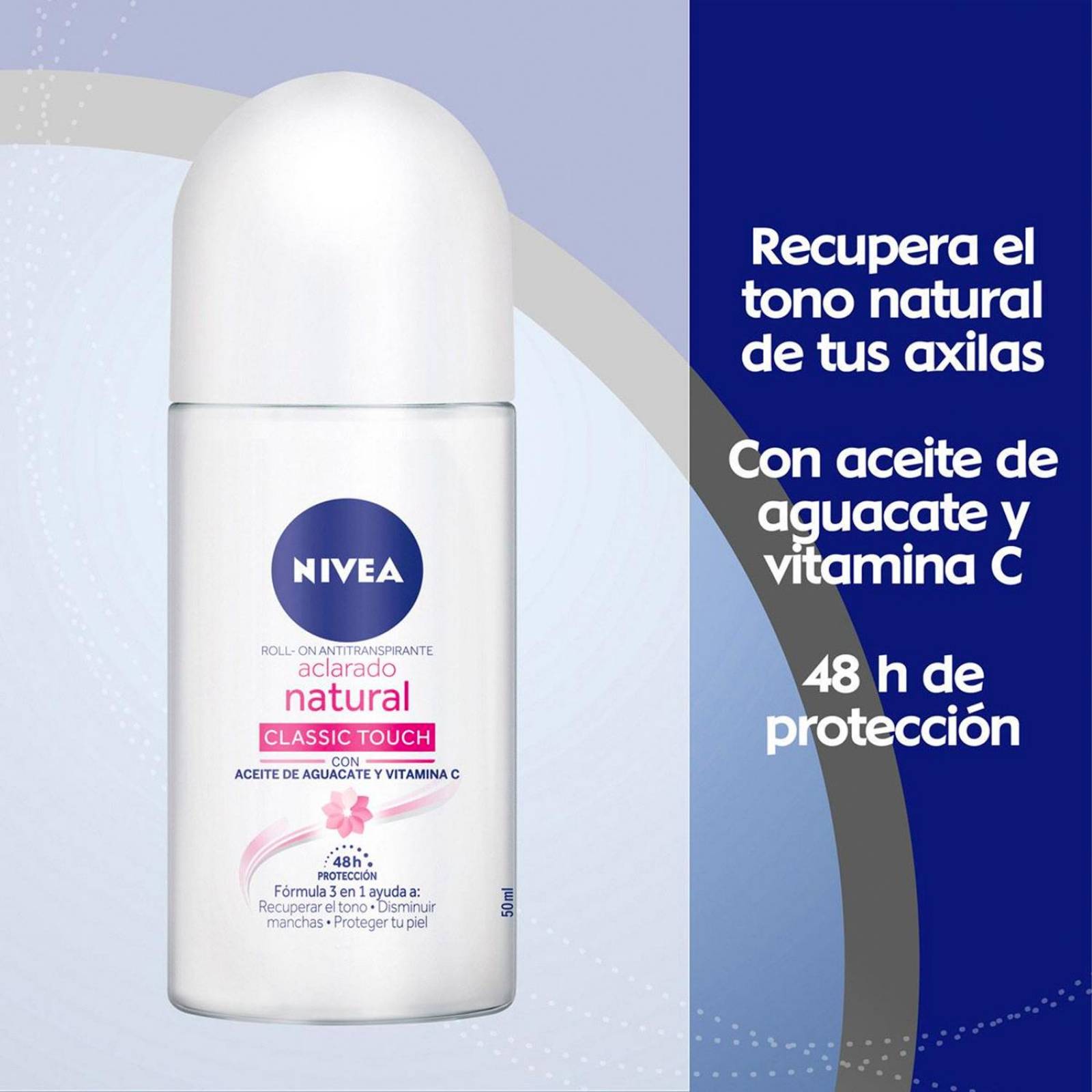Desodorante Nivea Roll On Aclarado Natural 50 ml 
