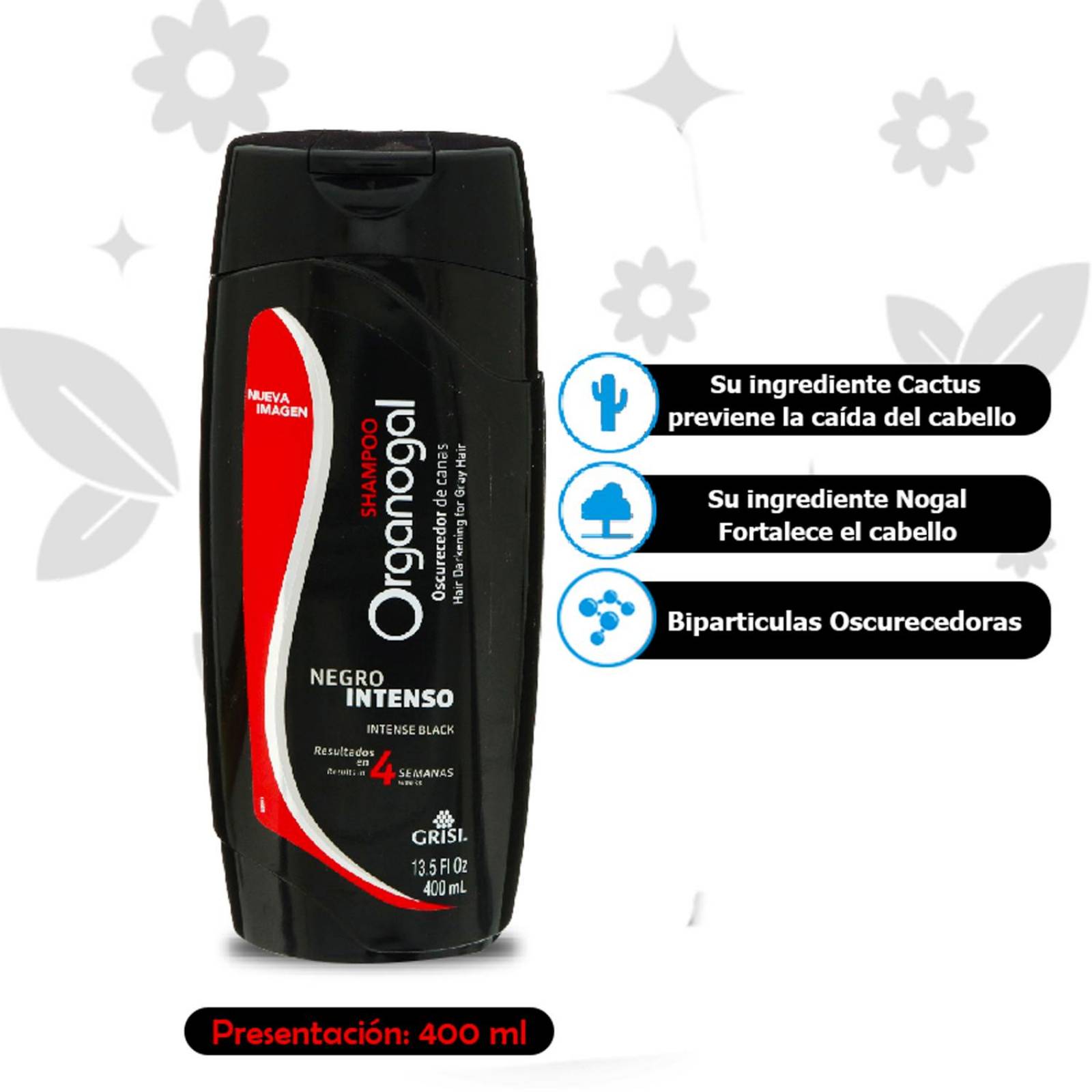 Shampoo Organogal Negro Intenso 400 ml 