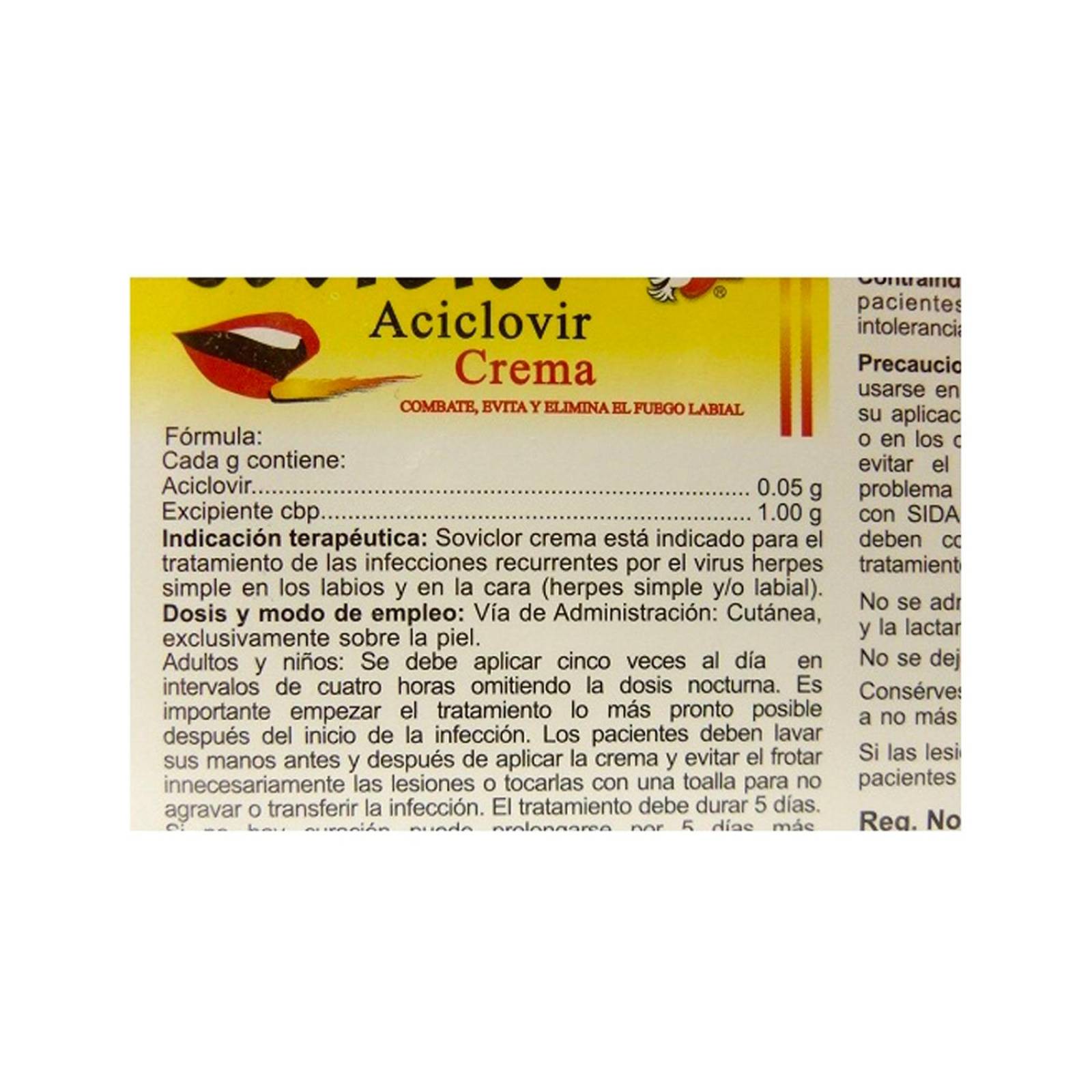 Crema Soviclor Aciclovir 5 gr 