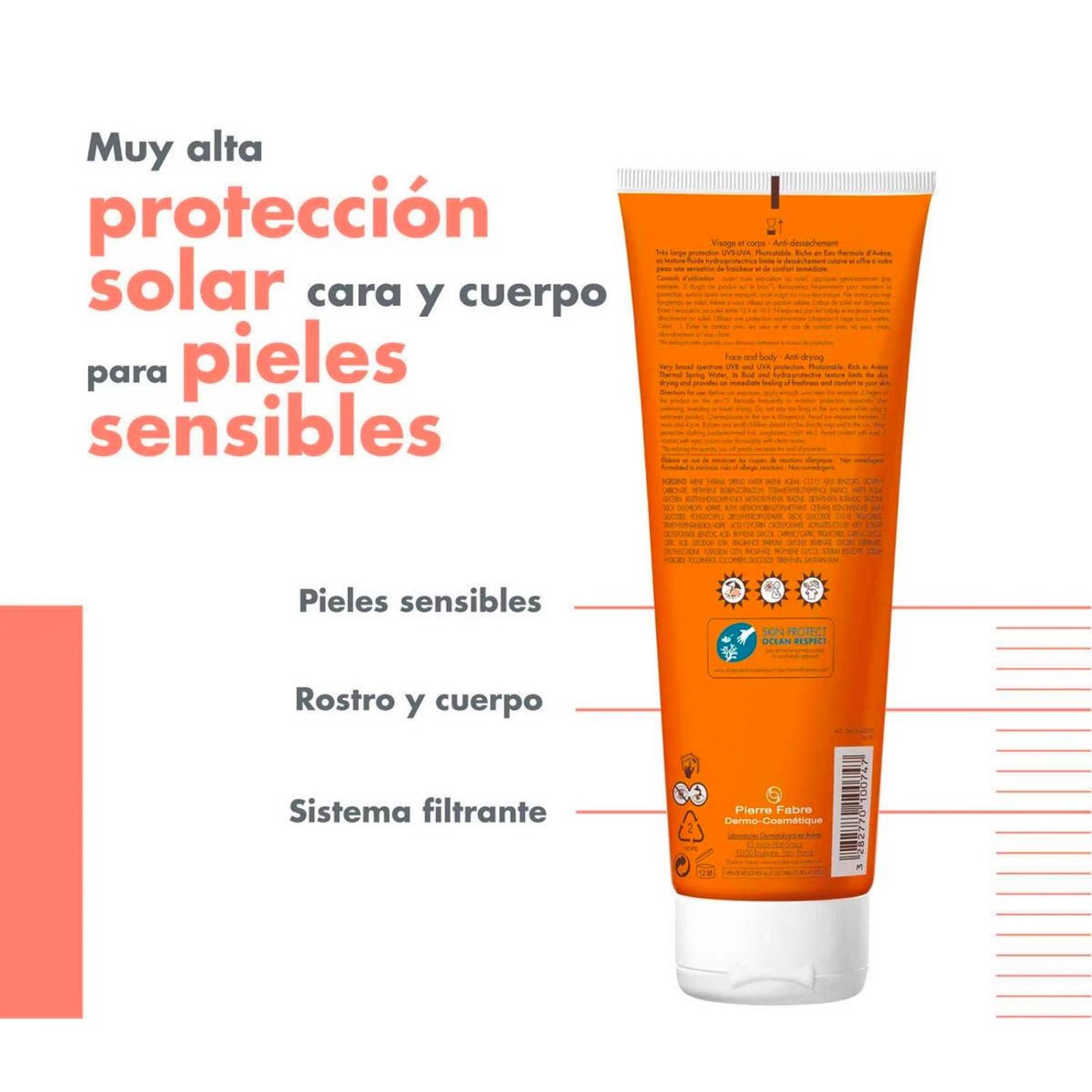 Bloqueador Solar Avène Leche Corporal FPS 50+ 100 ml 
