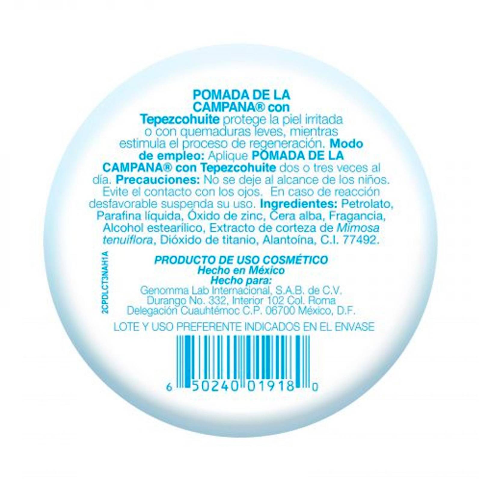 Pomada de la Campana con Tepezcohuite 35 gr 