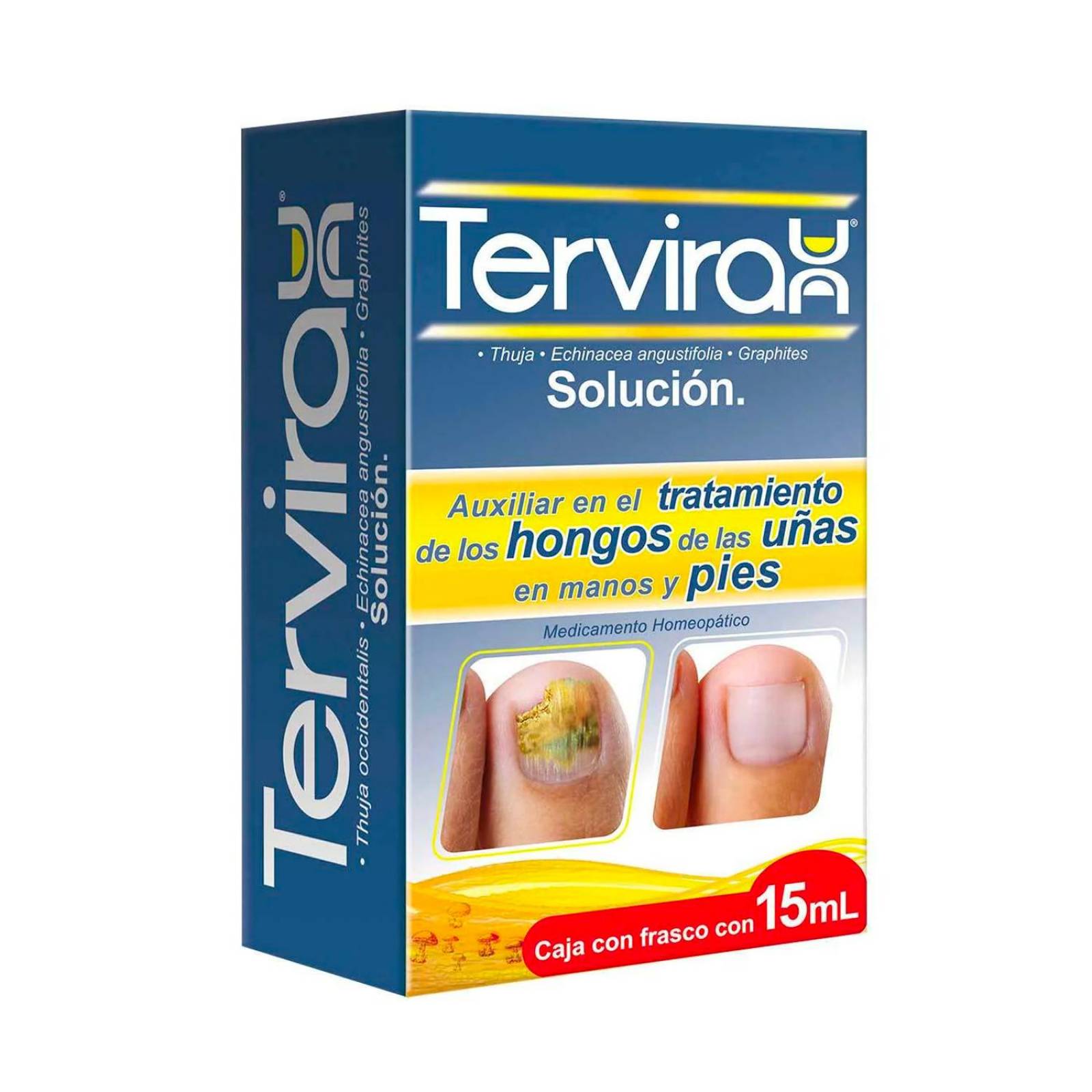 Solución Tervirax Tratamiento Hongos 15 ml