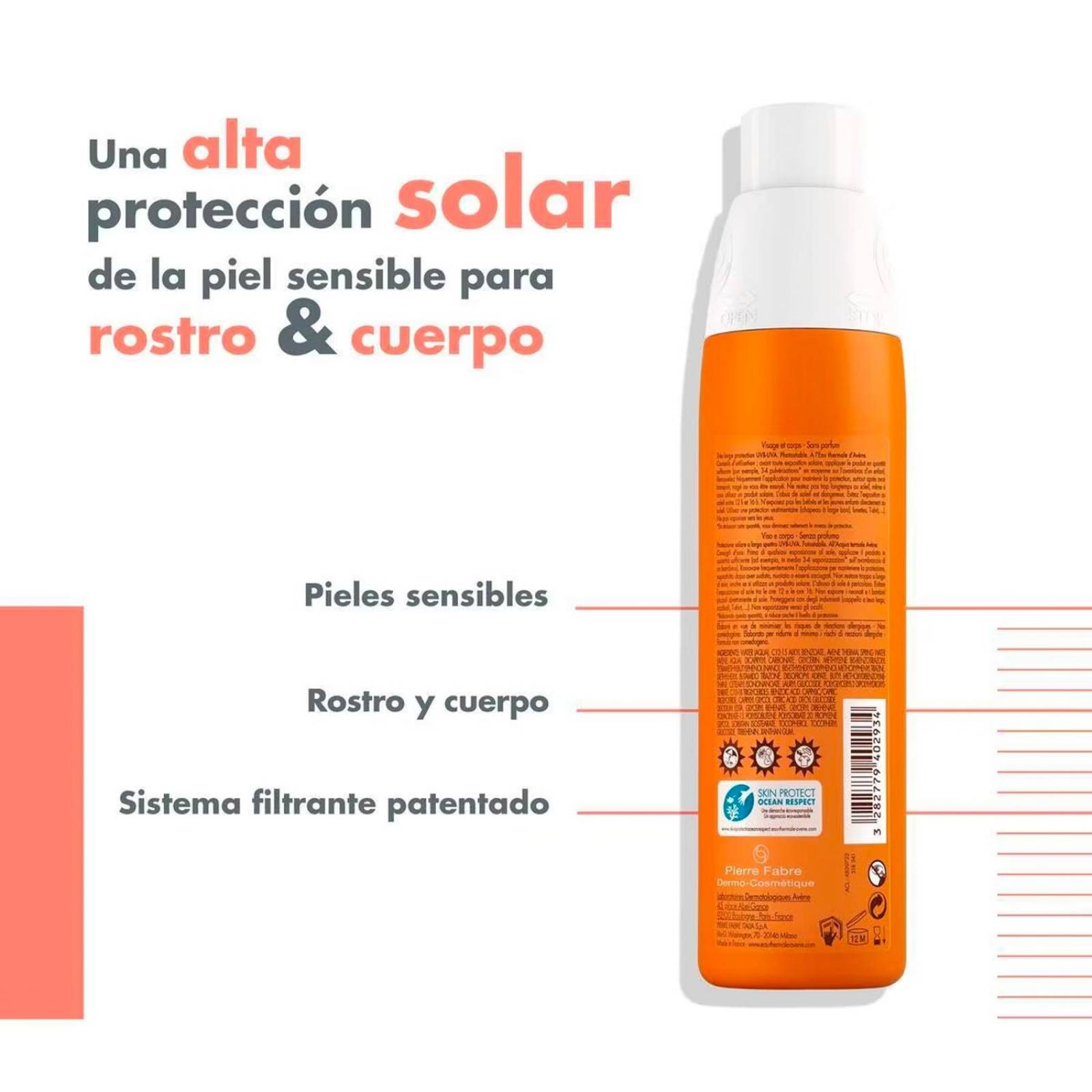 Bloqueador Solar Avène Spray FPS 50+ 200 ml 