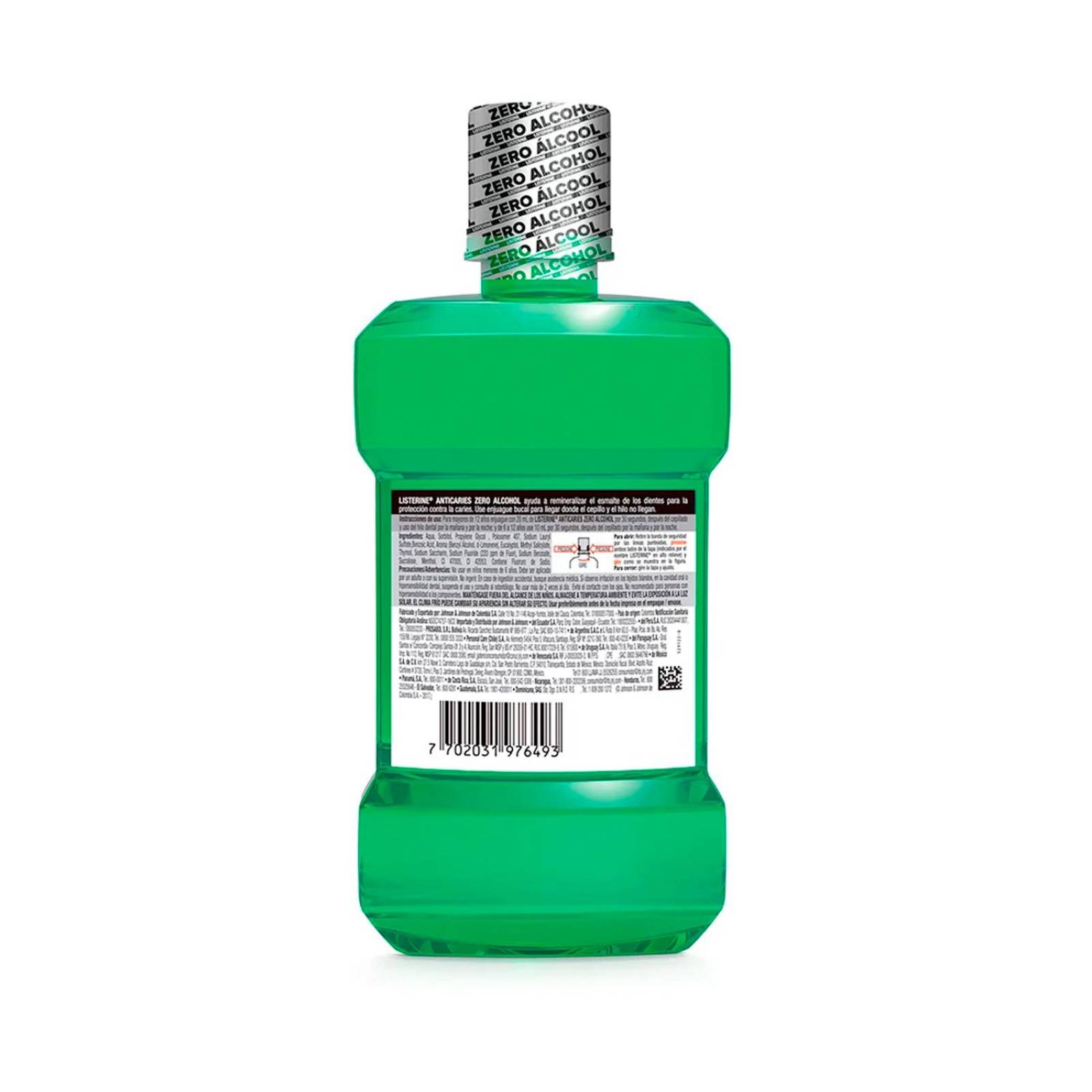 Enjuague Bucal Listerine Anticaries Zero Alcohol 500 ml 