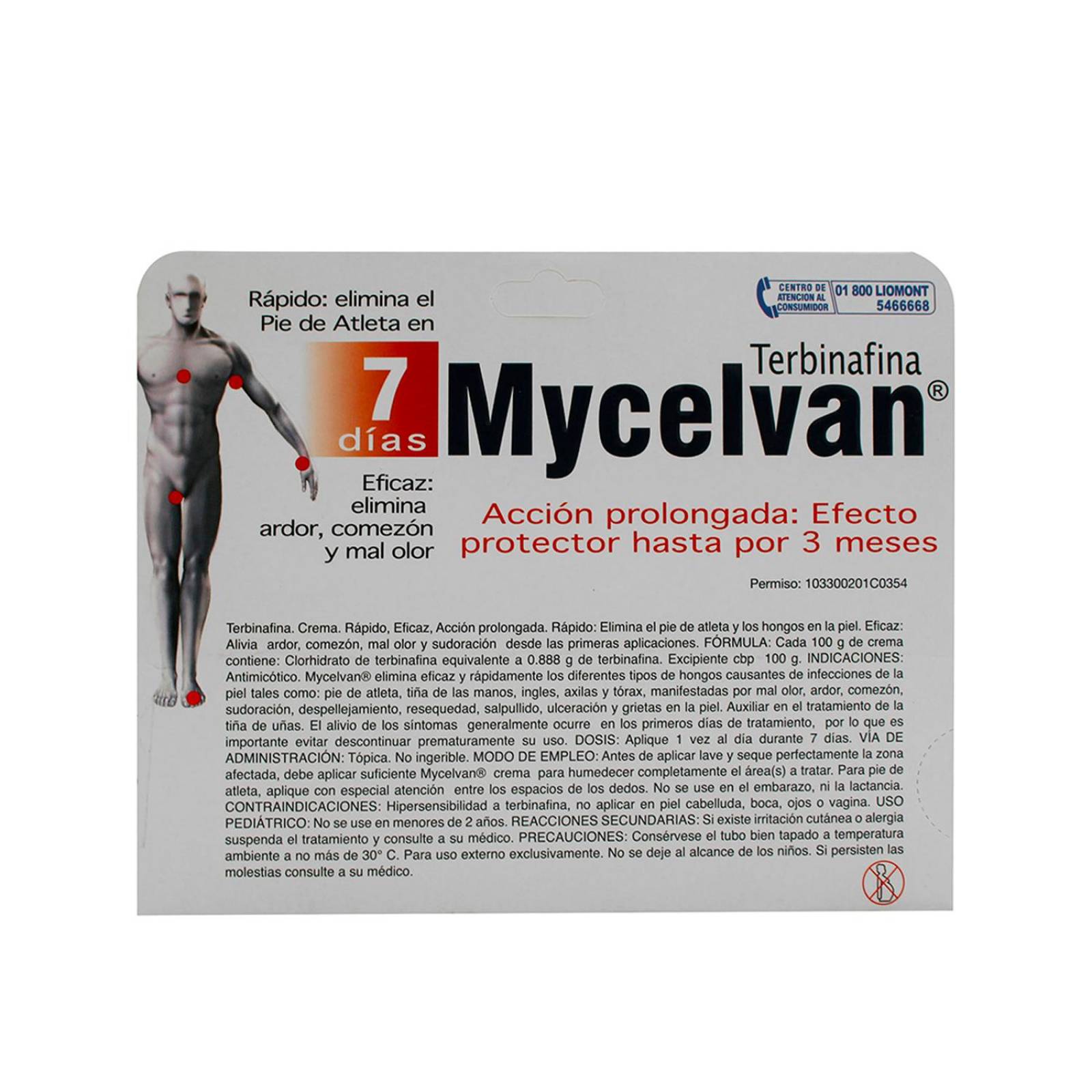 Crema Mycelvan Terbinafina 0.888 g 30 gr 