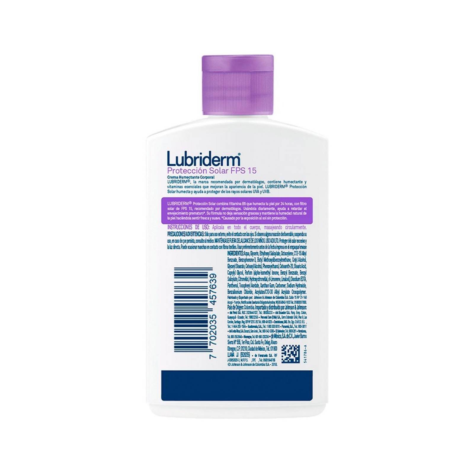 Crema Corporal Lubriderm Protección Solar FPS15 400 ml 