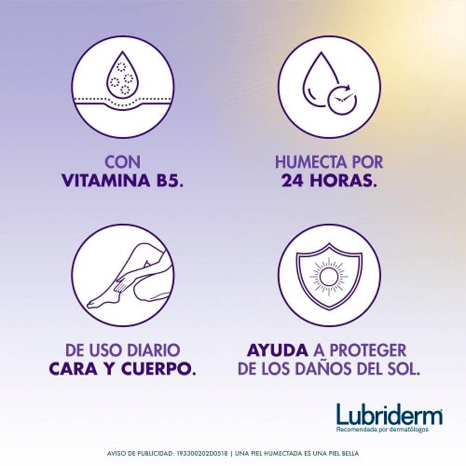 Crema Corporal Lubriderm Protección Solar FPS15 400 ml 