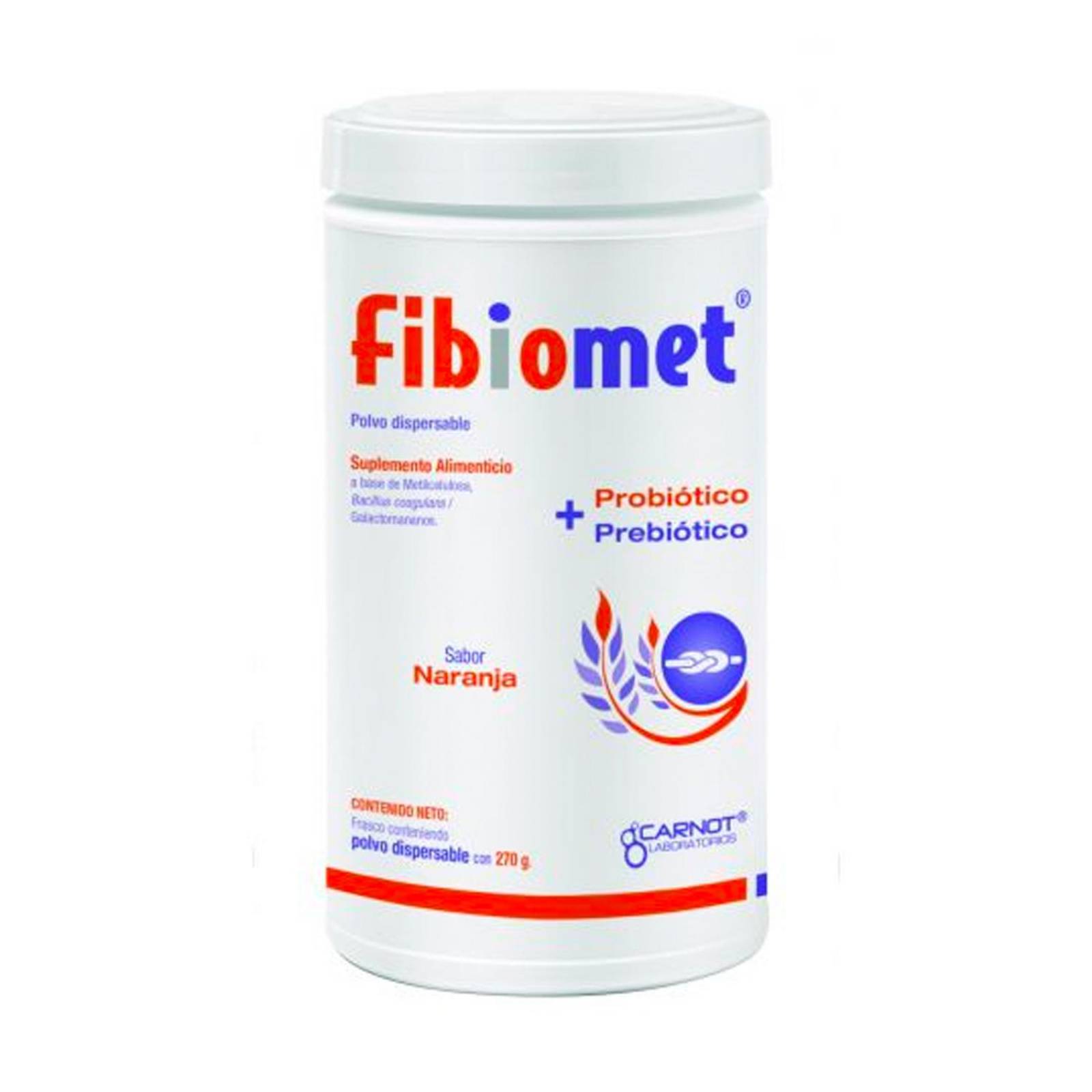 Suplemento Alimenticio Fibiomet Sabor Naranja 270 gr