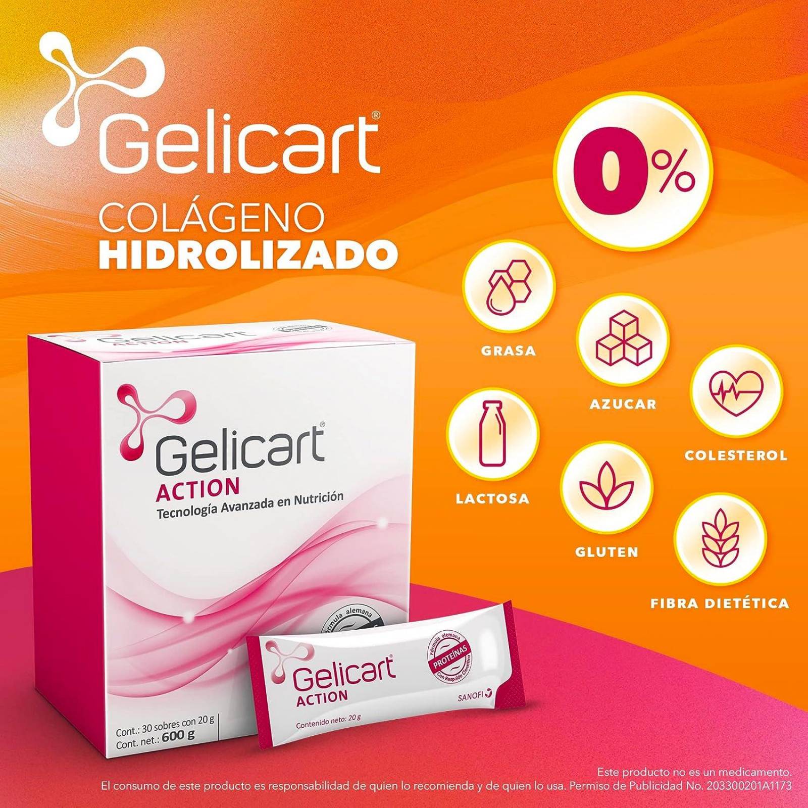 Colágeno Hidrolizado Gelicart Action 30 sobres 