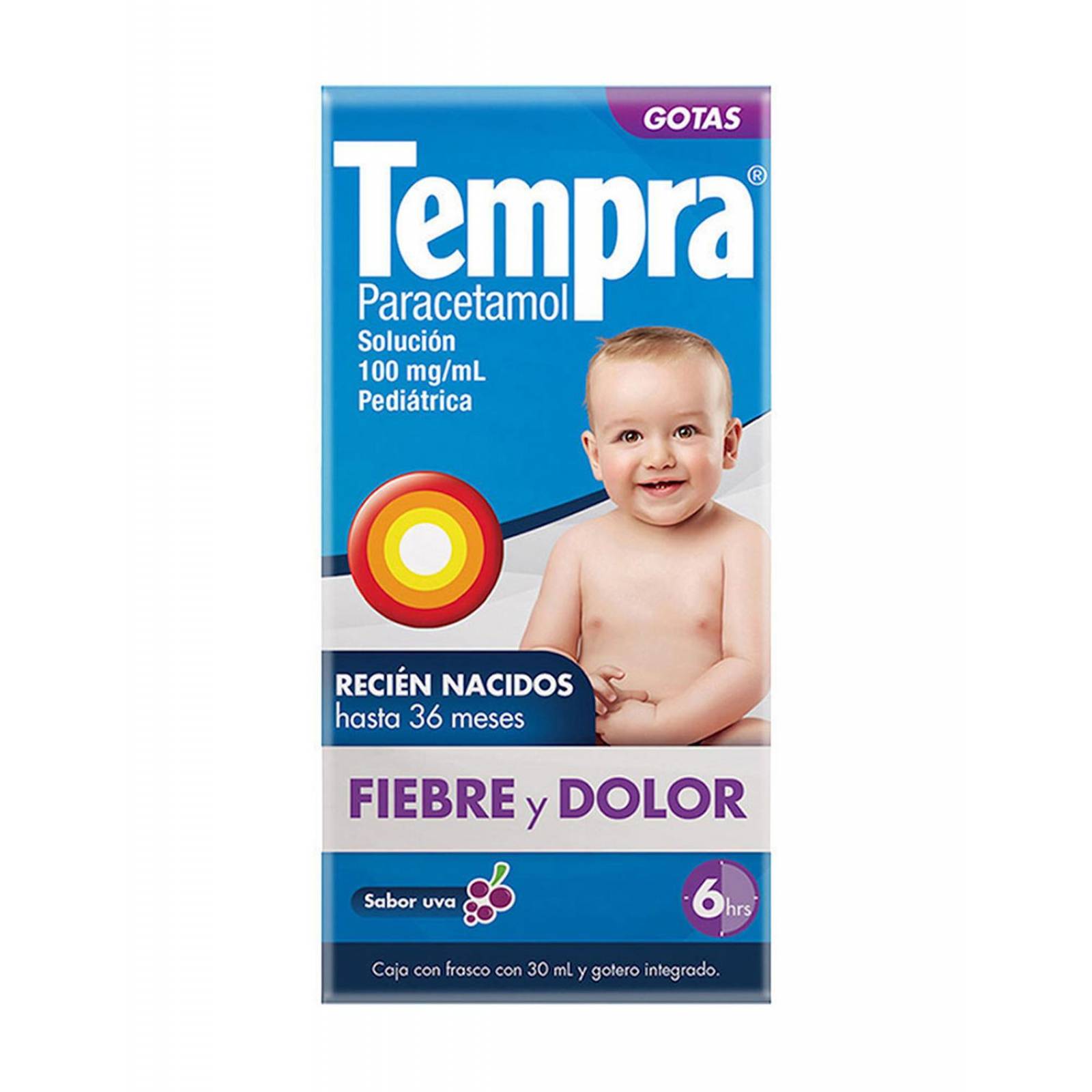 Tempra Pediátrico gotas sabor uva 30 ml 