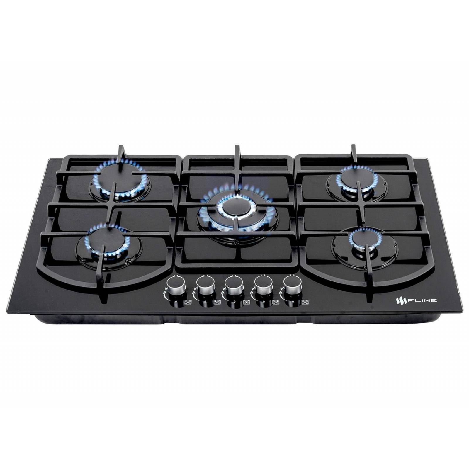 Parrilla de gas empotrable Fline Oporto 5 vidrio templado 90 cm 