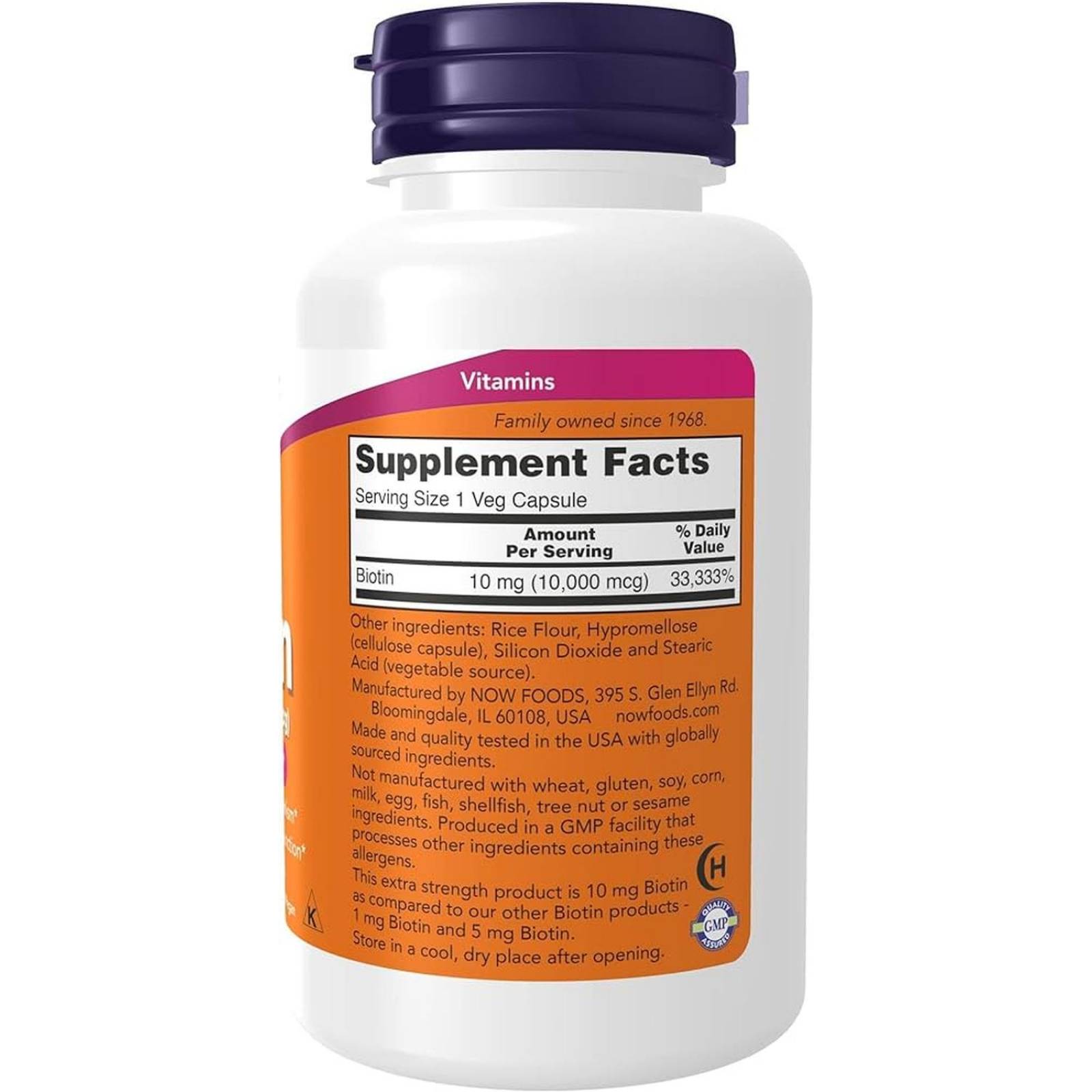 Biotina Now Biotin 10mg 120 Cápsulas 