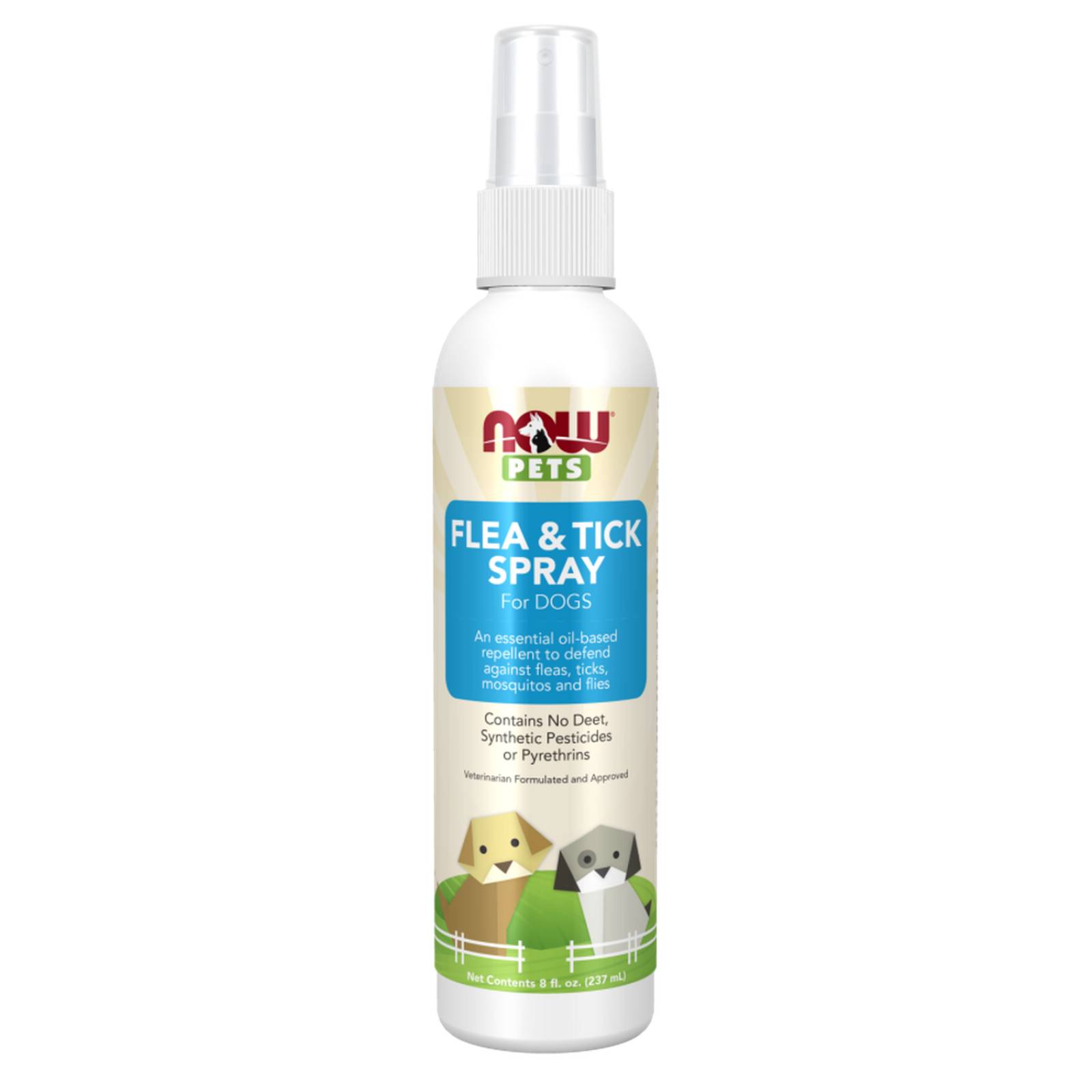 Now Pets liquido spray remueve pulgas y garrapatas para perros 237ml 