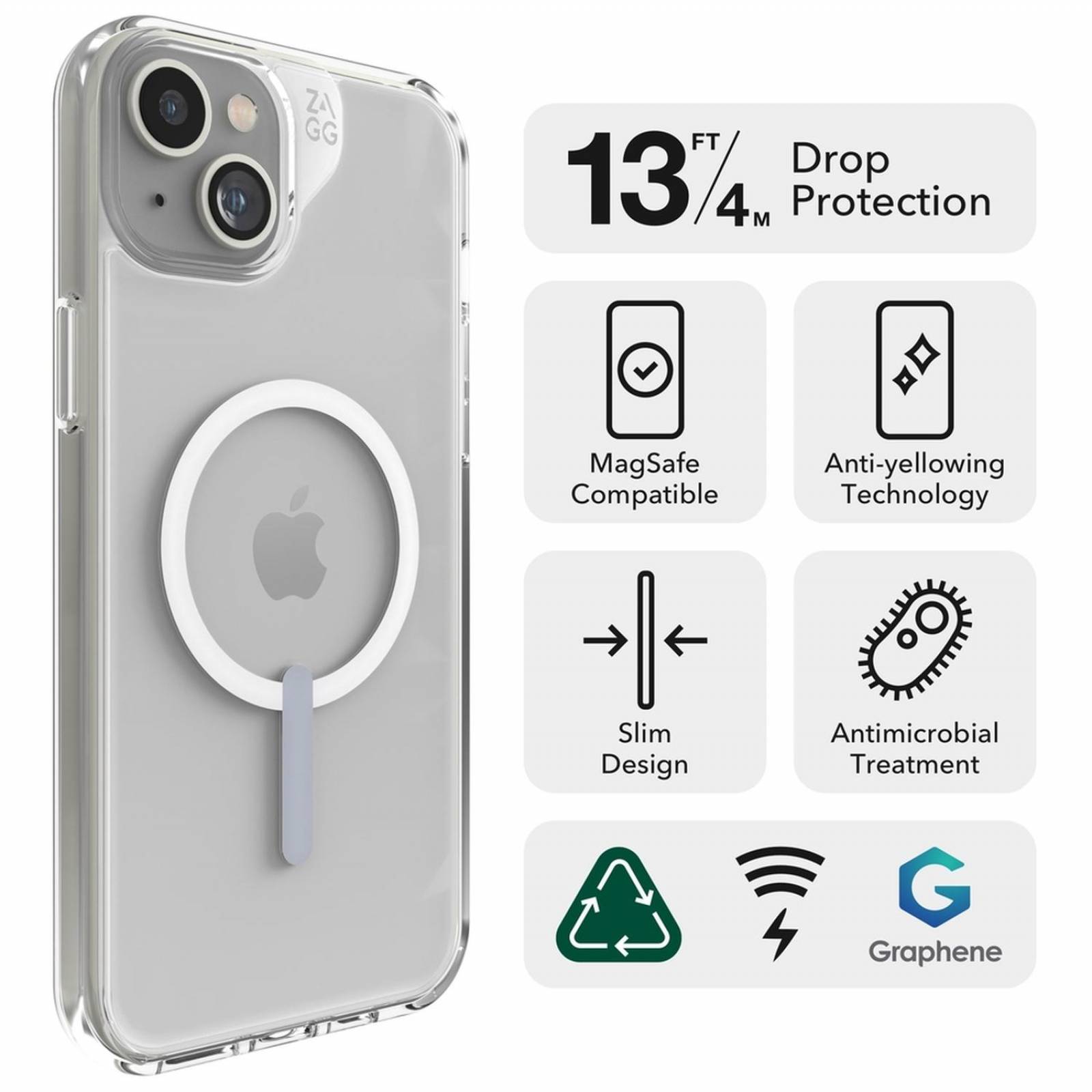 Funda ZAGG Crystal Palace Snap para iPhone 15 Plus 
