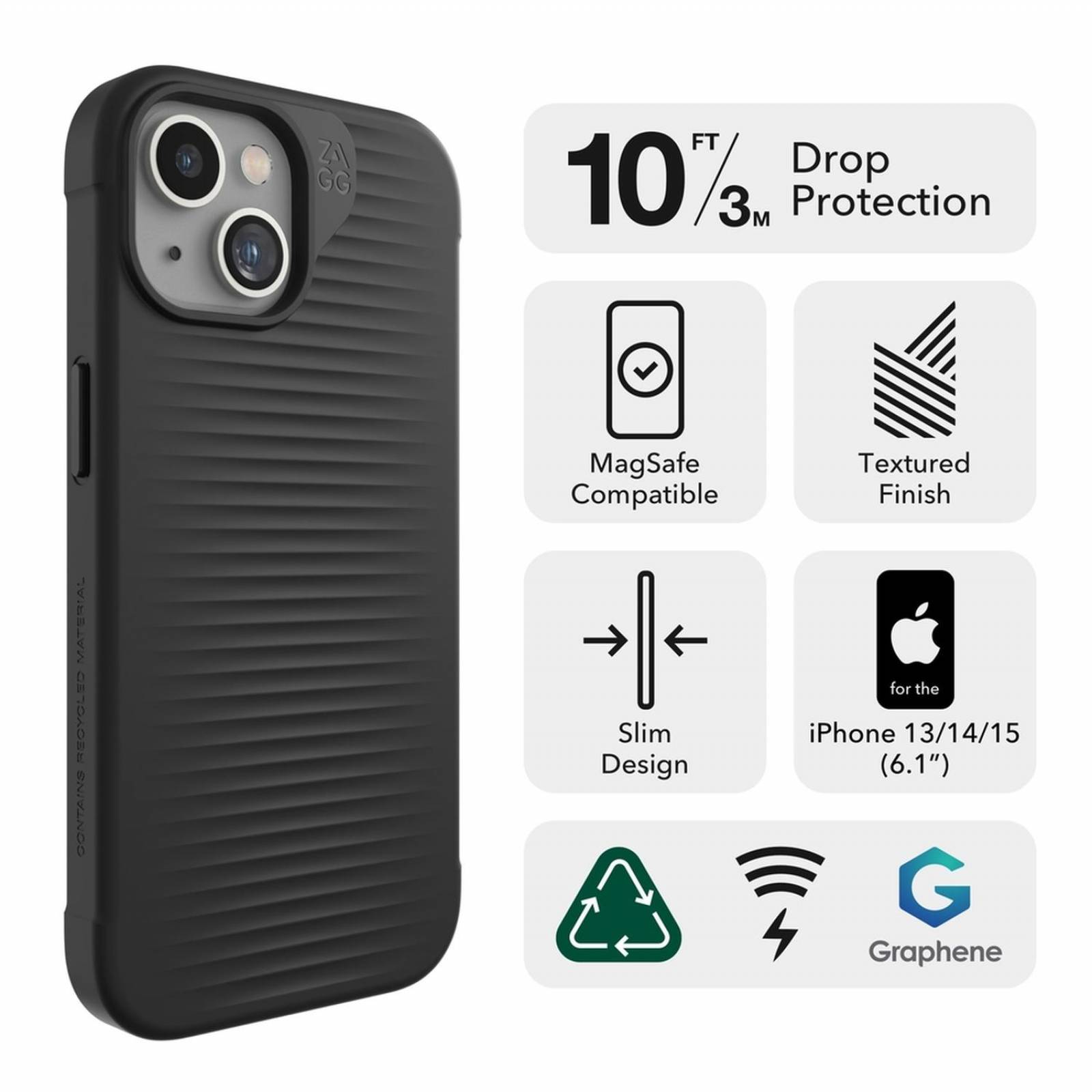 Funda ZAGG Luxe Snap para iPhone 15 con MagSafe 