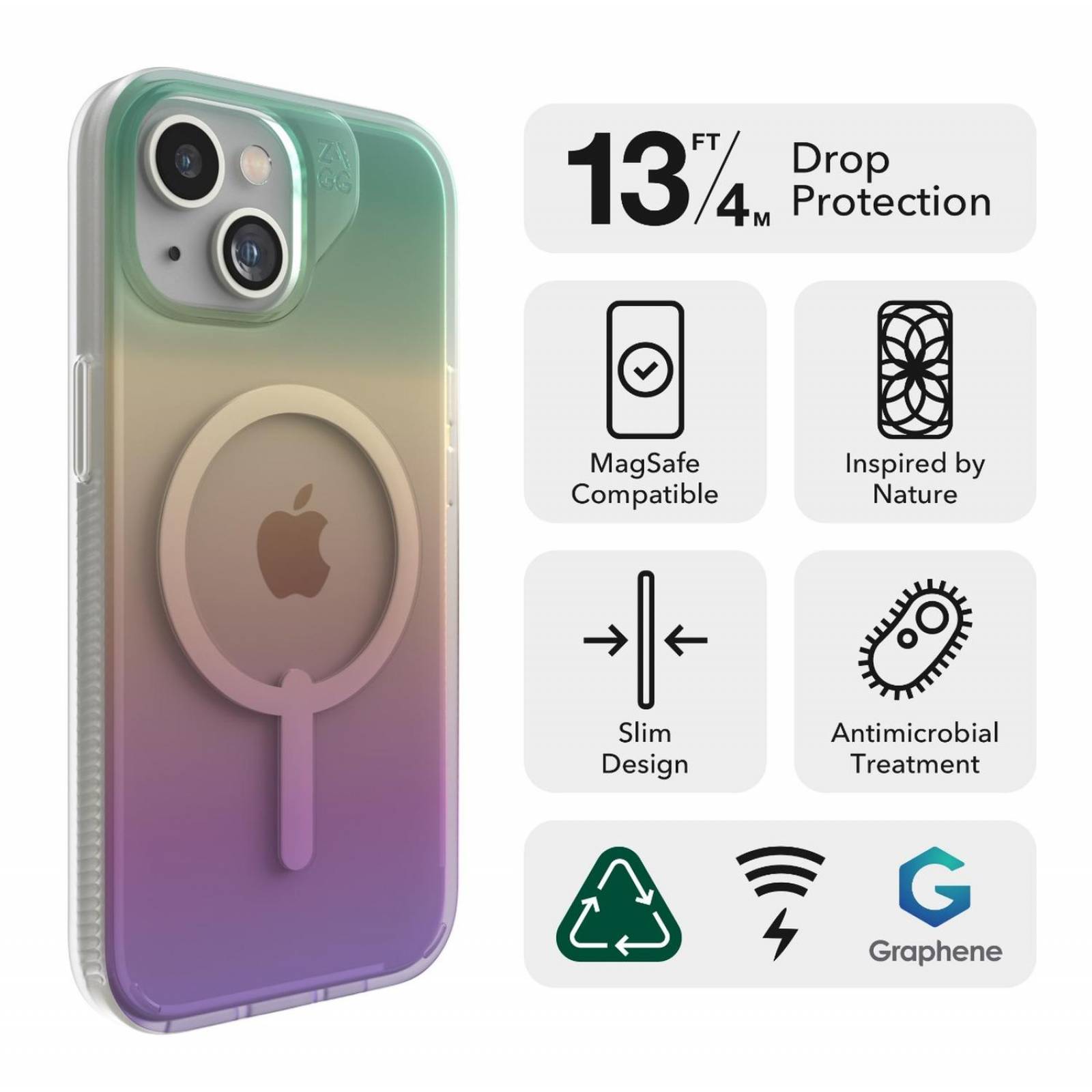 Funda Zagg Santa Cruz Snap iPhone 15 Pro Magsafe Transparente