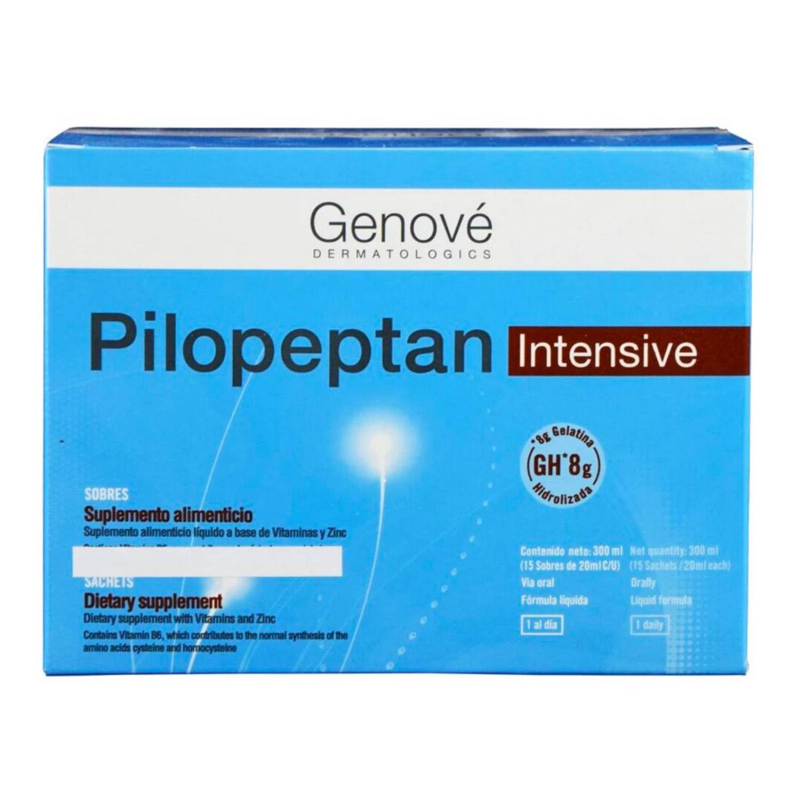 Suplemento Alimenticio Genové Pilopeptan Intensive 15 sobres