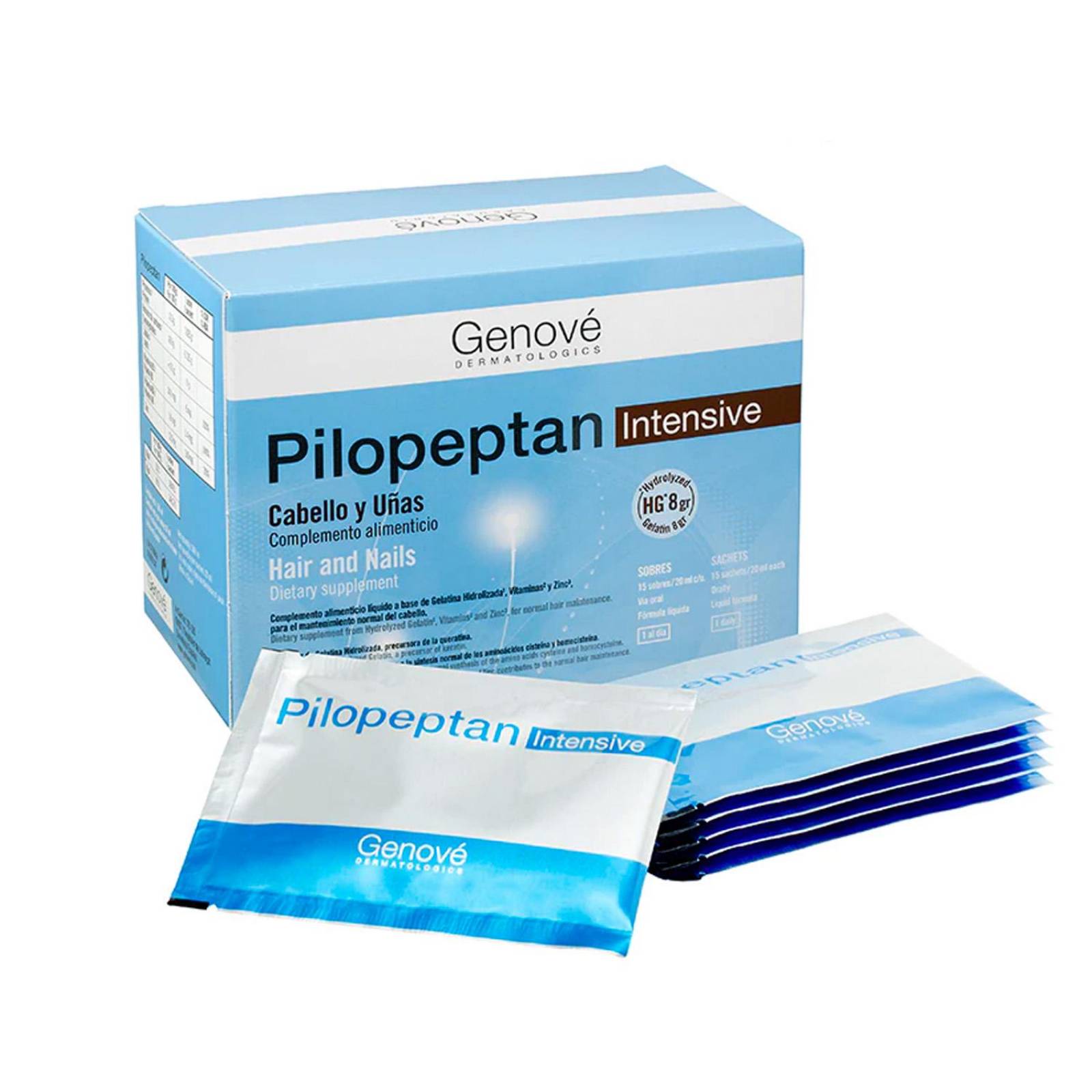 Suplemento Alimenticio Genové Pilopeptan Intensive 15 sobres