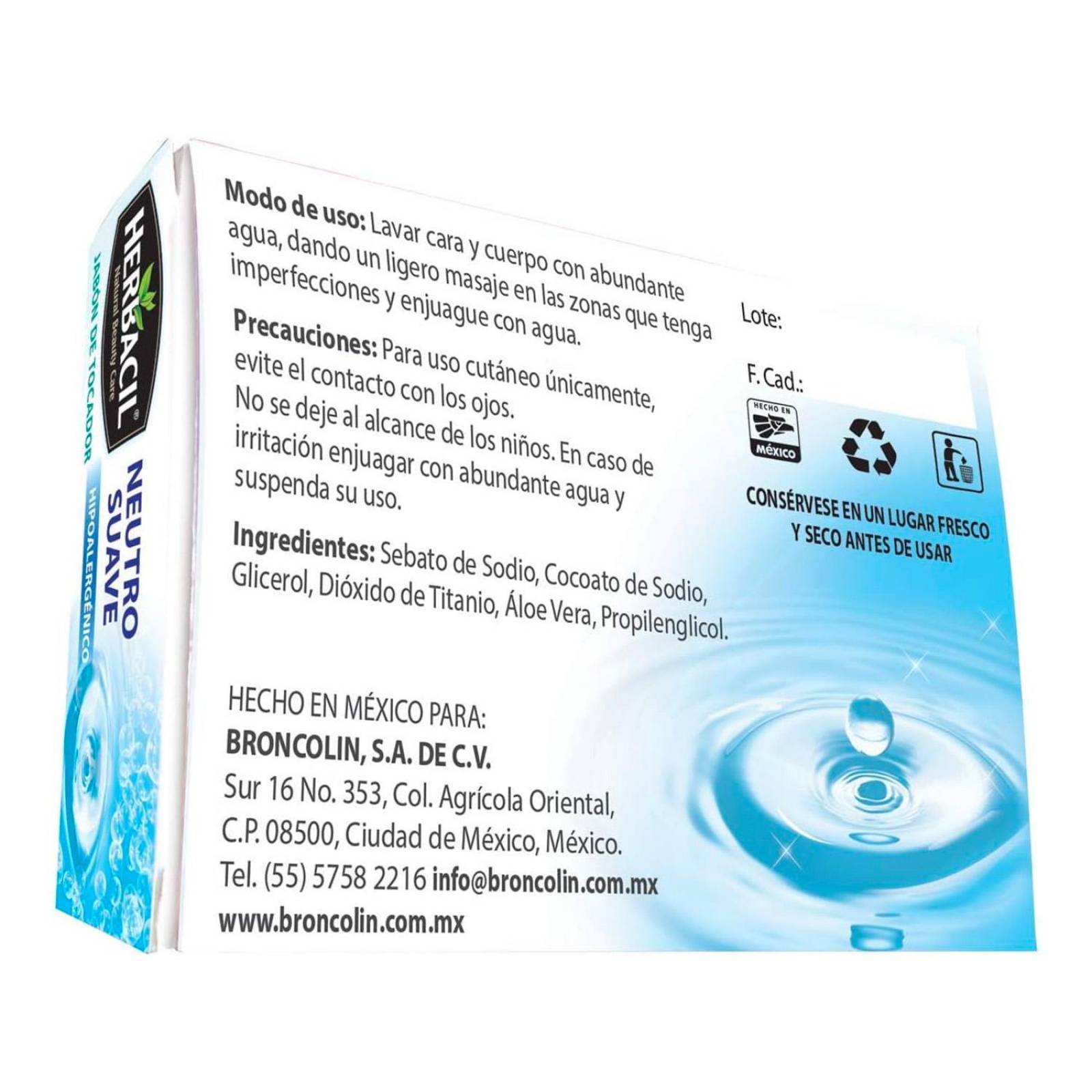 Jabón Herbacil Neutro 100 gr 